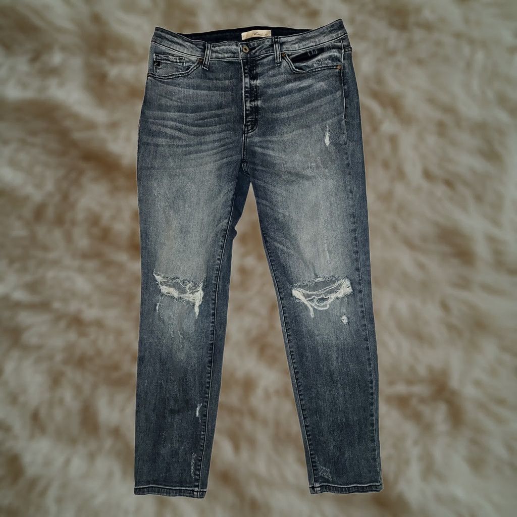 Vintage Kancan Cherish High Rise Skinny Jeans Women's 13 Distressed Stretch Blue 5-Pocket Inseam 29.5in Regular Size 34" / US 12 / IT 48 - 1 Thumbnail