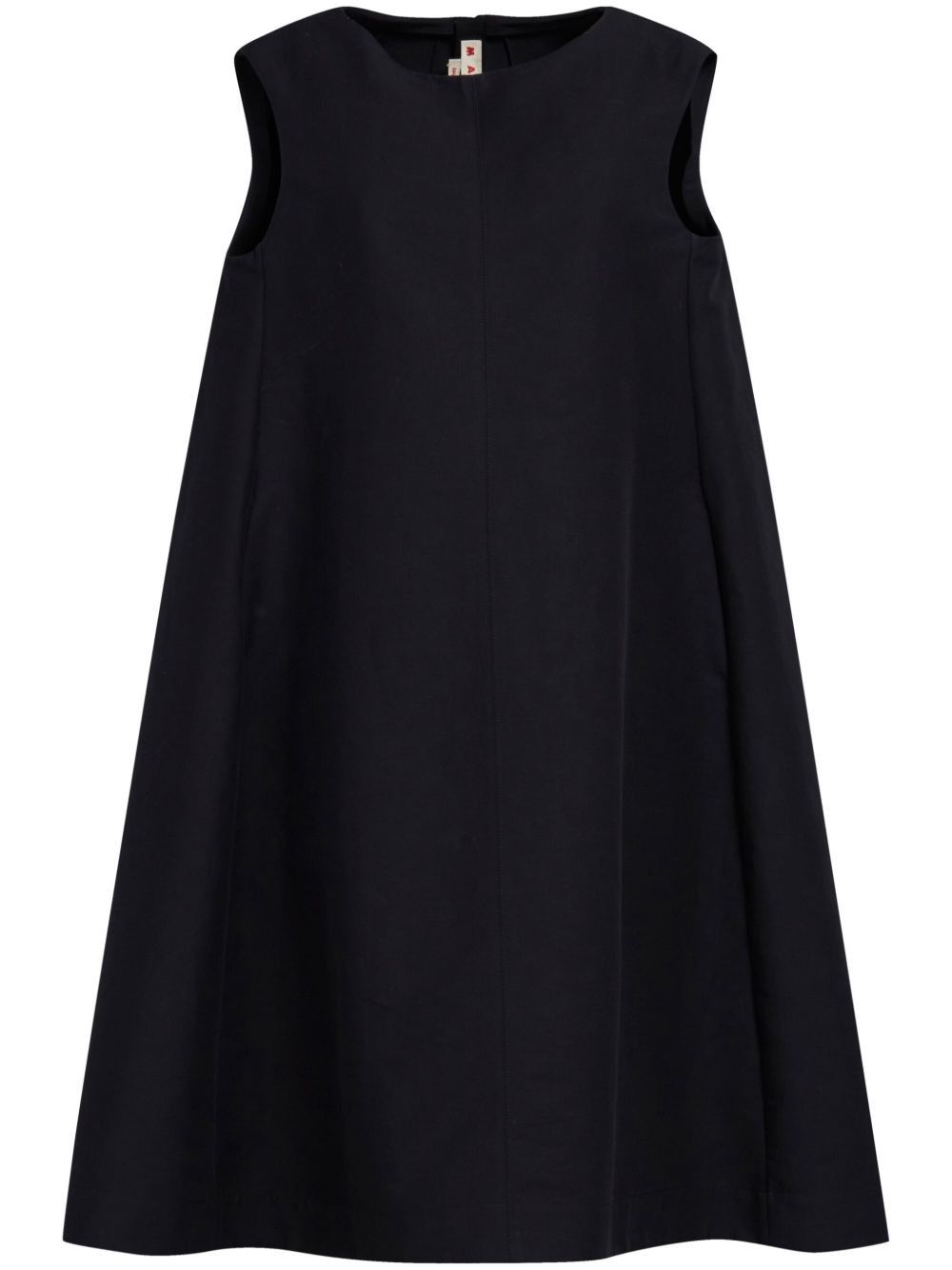 o1w1db10125 Flared Cotton Midi Dress in Black