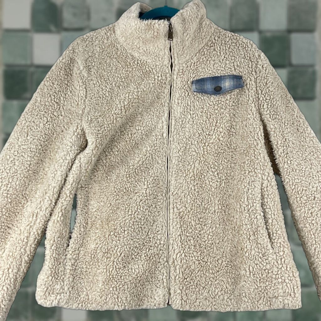 Pendleton Pendleton Ivory Fleece Jacket Womens Large Full Zip Sherpa Lined Casual City Classic Outdoor Size L / US 10 / IT 46 - 1 Thumbnail