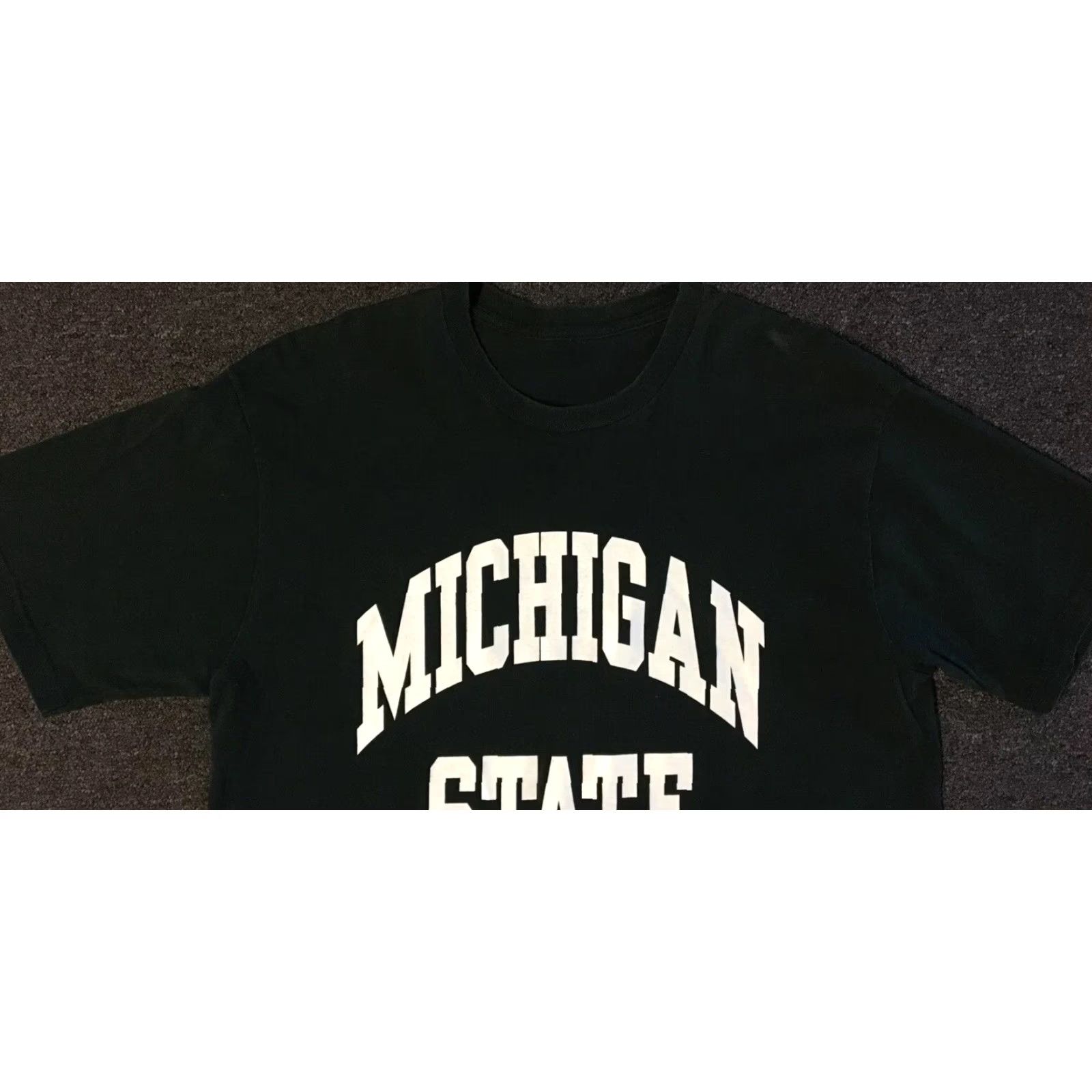 Vintage VINTAGE Michigan State University Shirt XL Green 90s 80s Faded Spellout Single Stitch Mens USA College Grunge Track & Field Sports Spartans Size US XL / EU 56 / 4 - 5 Thumbnail