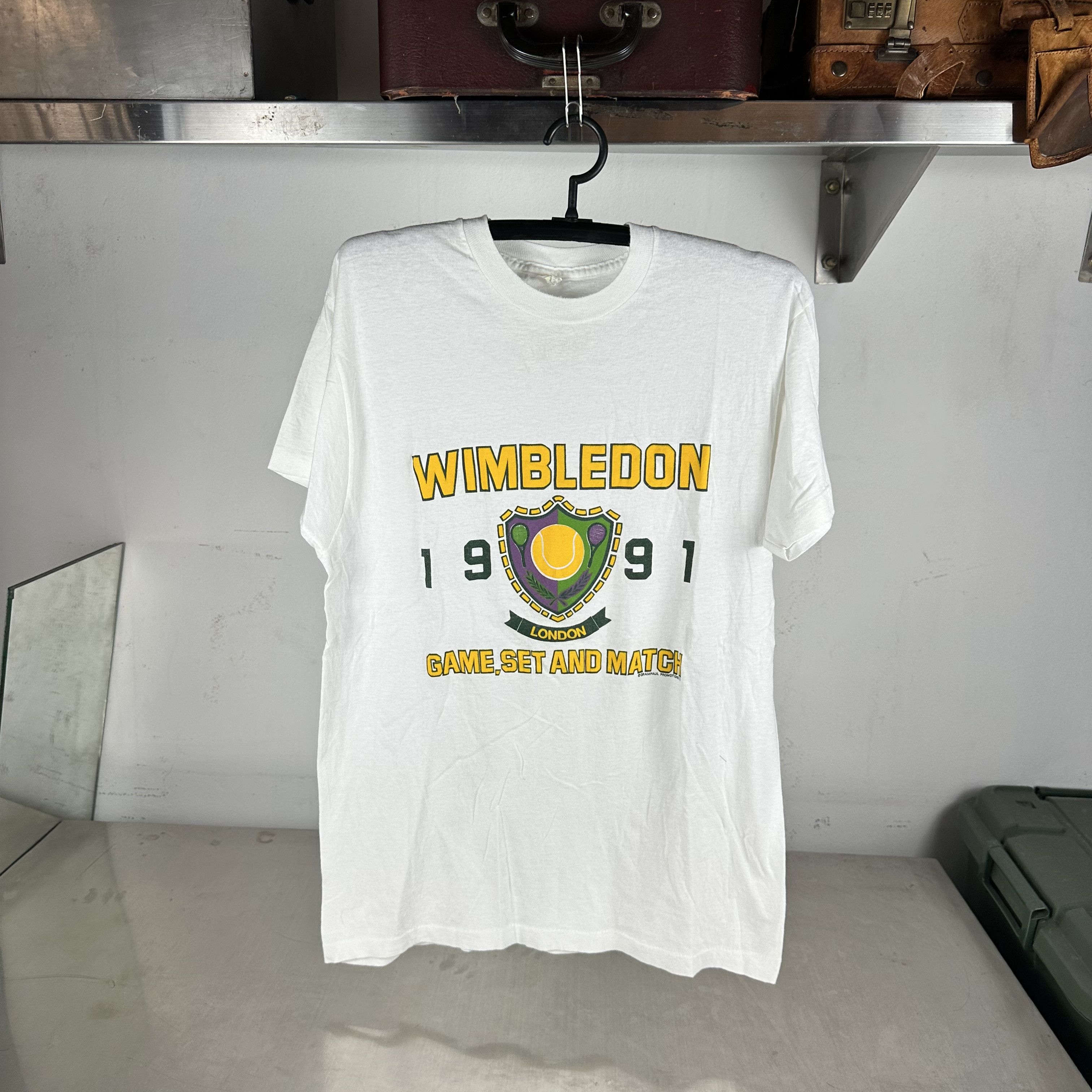 Vintage 1991 Wimbledon Tennis Championship Game Set Match T-Shirt Size US L / EU 52-54 / 3 - 1 Thumbnail