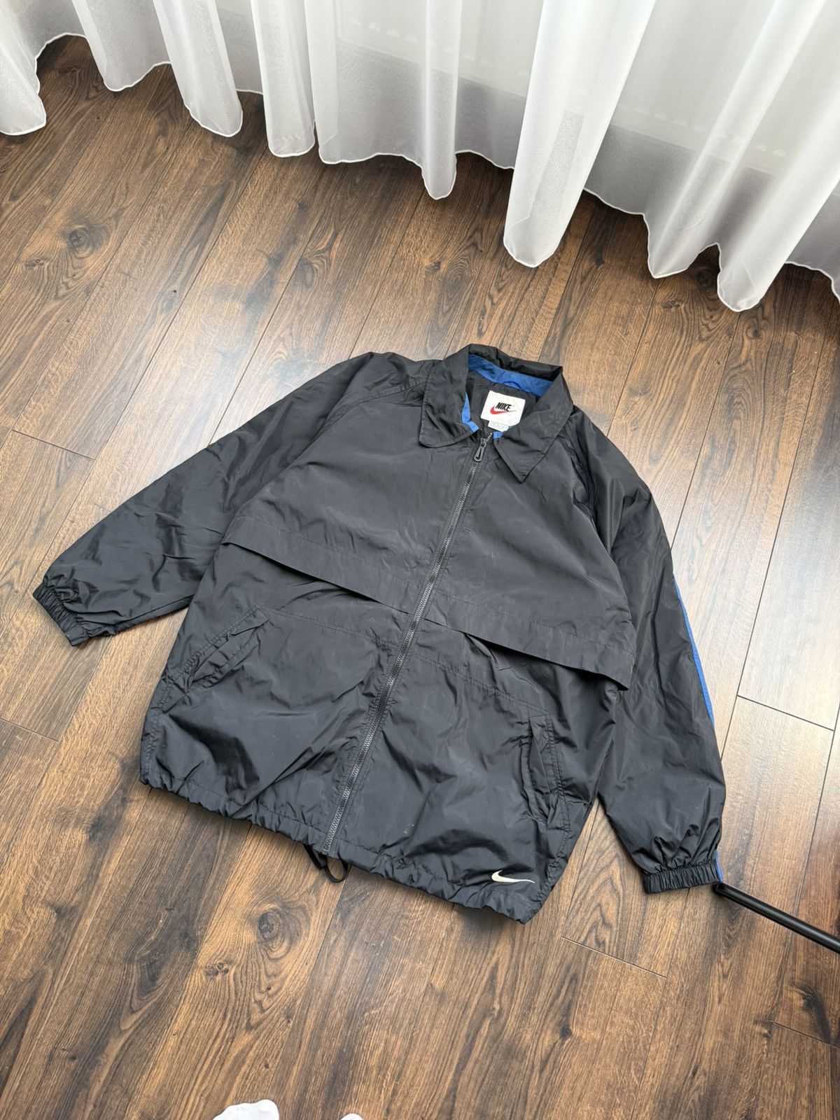 Nike 🔥Vintage y2k Nike Big Swoosh Jacket Size US XL / EU 56 / 4 - 1 Thumbnail