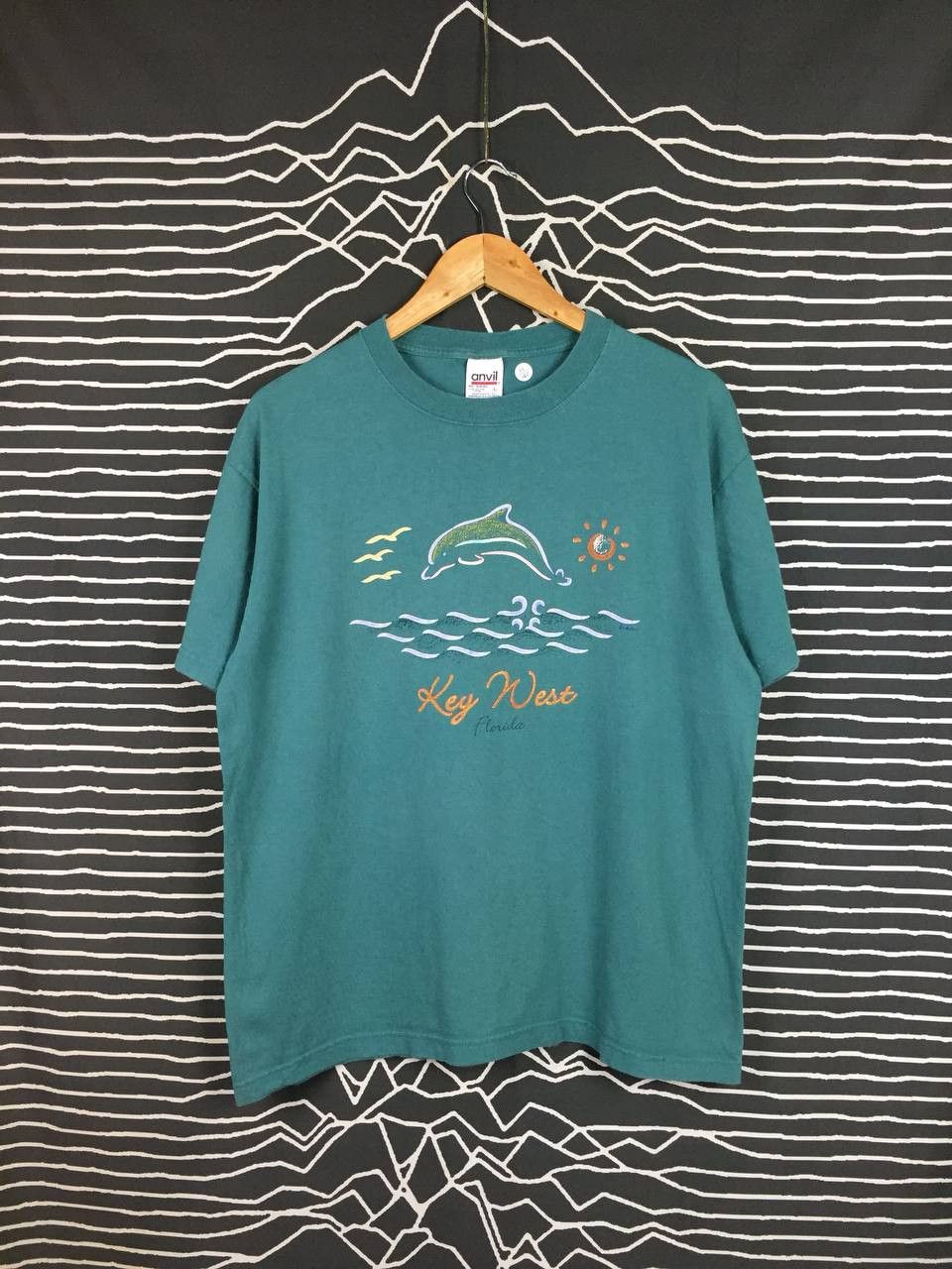 Anvil × Vintage Vtg 90s 00s Key West Florida Dolphin Ocean Sunset Tee Size US L / EU 52-54 / 3 - 2 Thumbnail