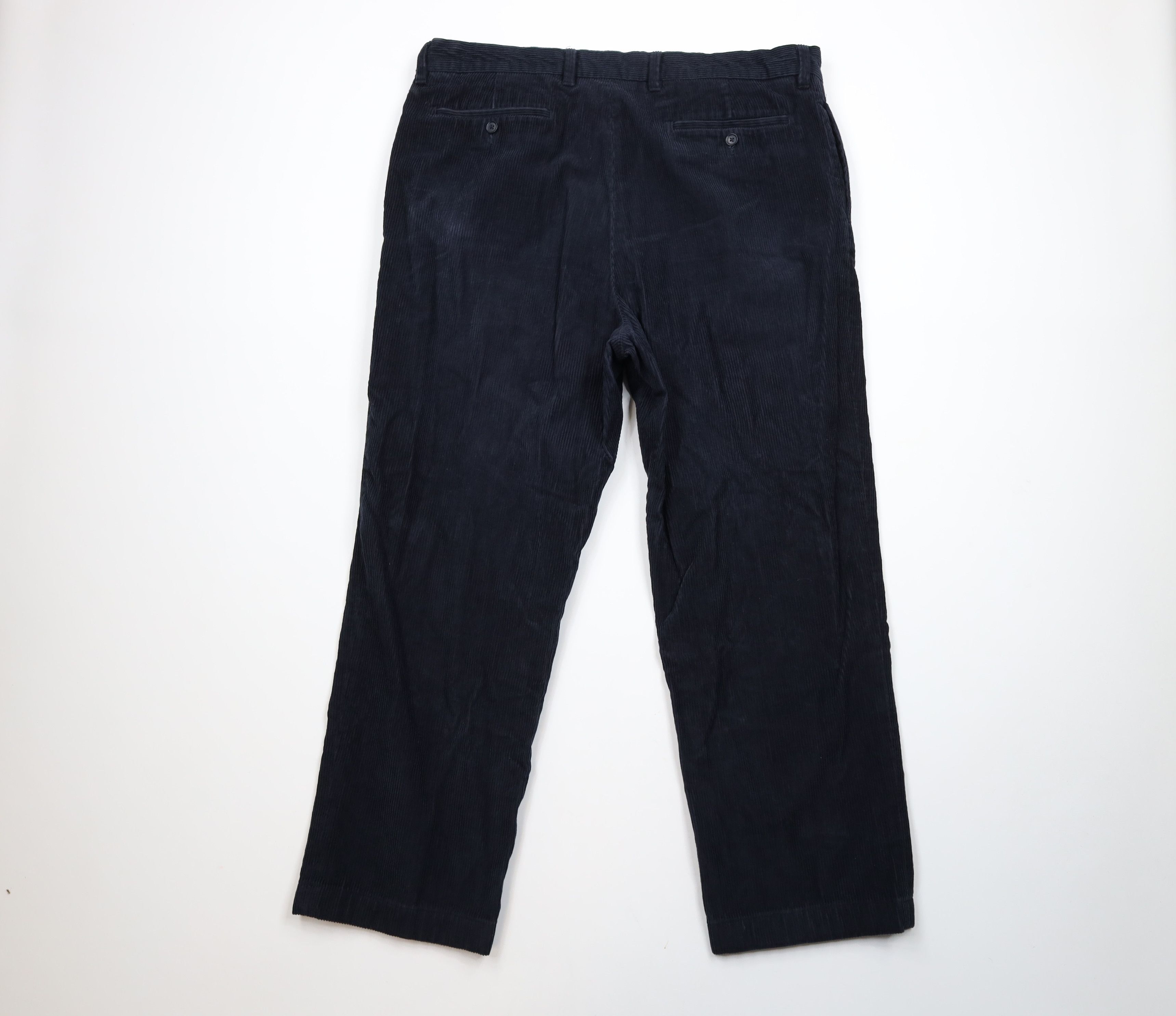 Nautica × Vintage Vintage 90s Nautica Wide Leg Corduroy Chino Pants Navy Blue Size US 40 / EU 56 - 8 Thumbnail