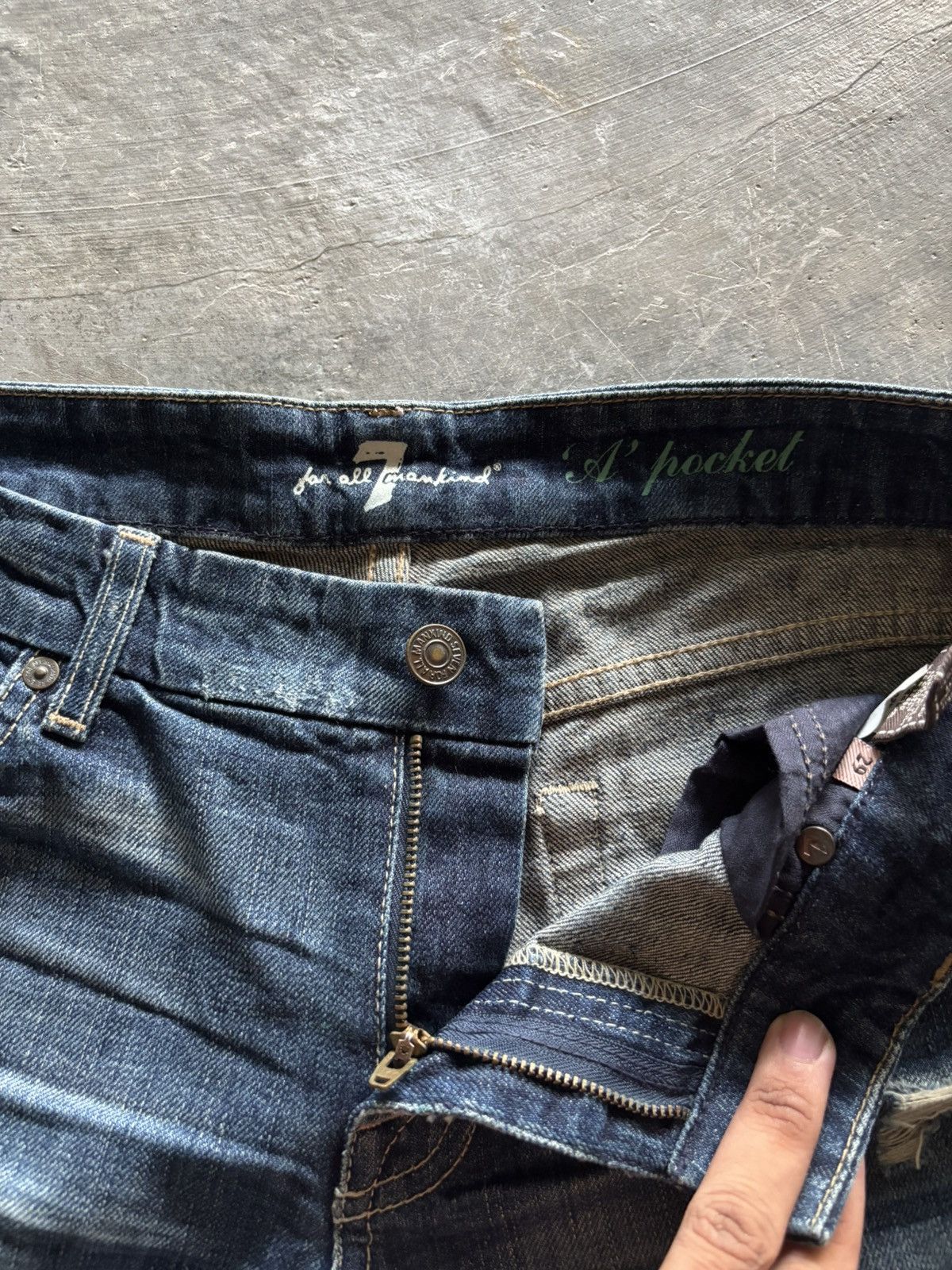 If Six Was Nine 7 FOR ALL MANKIND flare distressed bootcut kendrick lamar Size US 30 / EU 46 - 4 Thumbnail