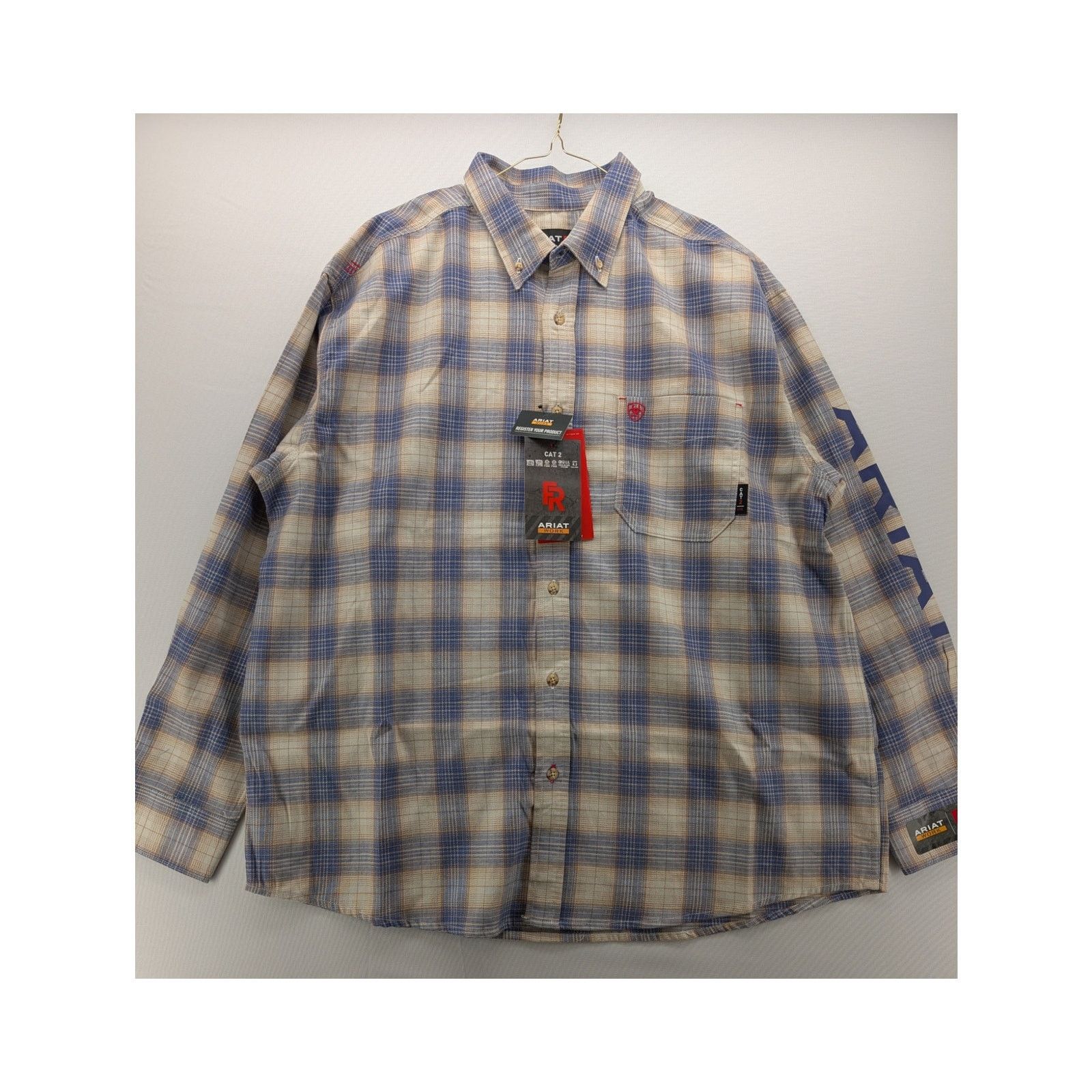 Ariat NWT Ariat FR Crenshaw Logo Work Shirt in Moon Beam Size XXL Size US XXL / EU 58 / 5 - 3 Thumbnail