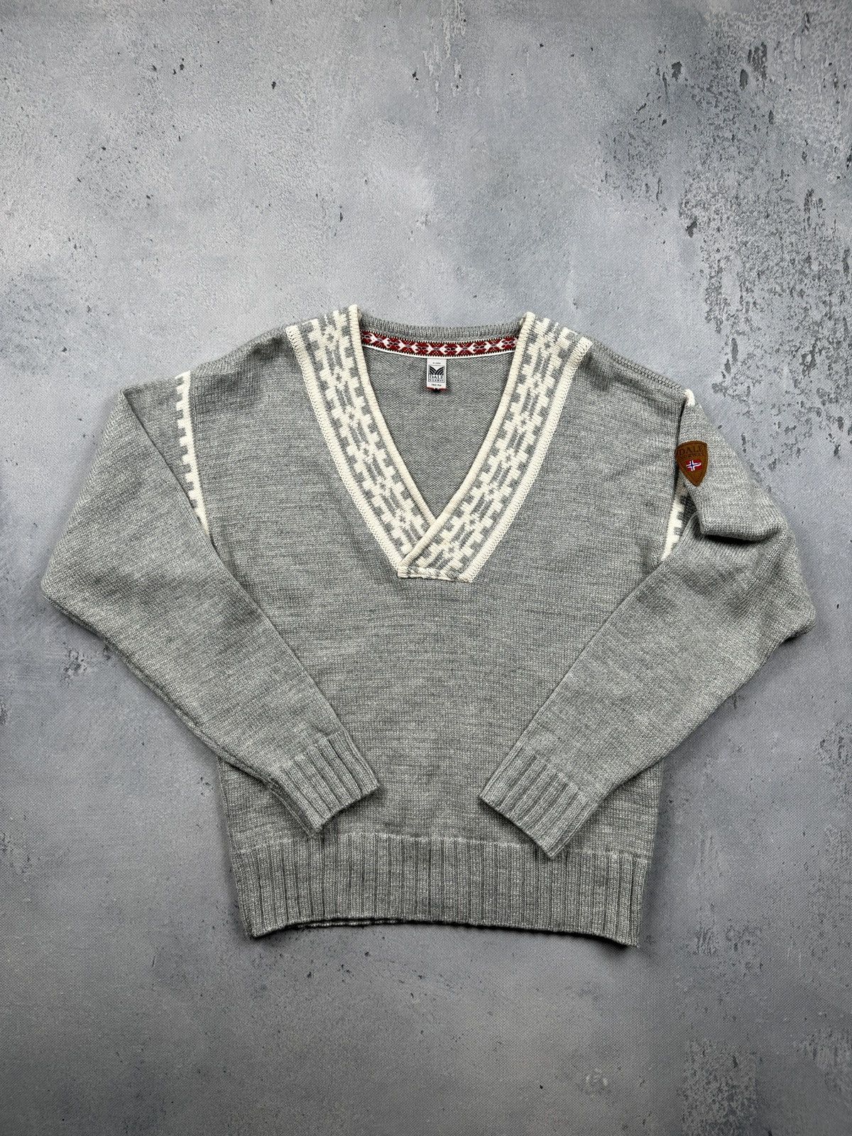 Dale Of Norway Dale Of Norway Grey Wool V Neck Nordic Pattern Knit Sweater Size XL / US 12-14 / IT 48-50 - 10 Thumbnail