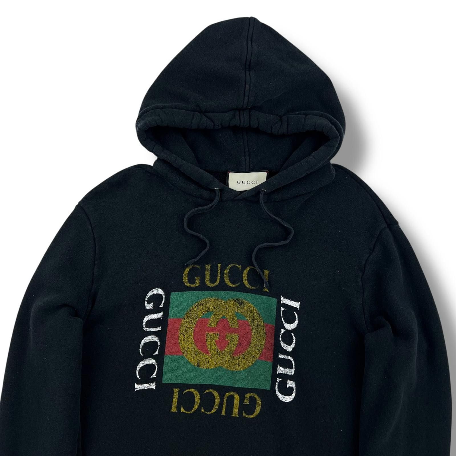 Gucci Gucci Printed Logo Pullover Hoodie Black Size US S / EU 44-46 / 1 - 1 Thumbnail