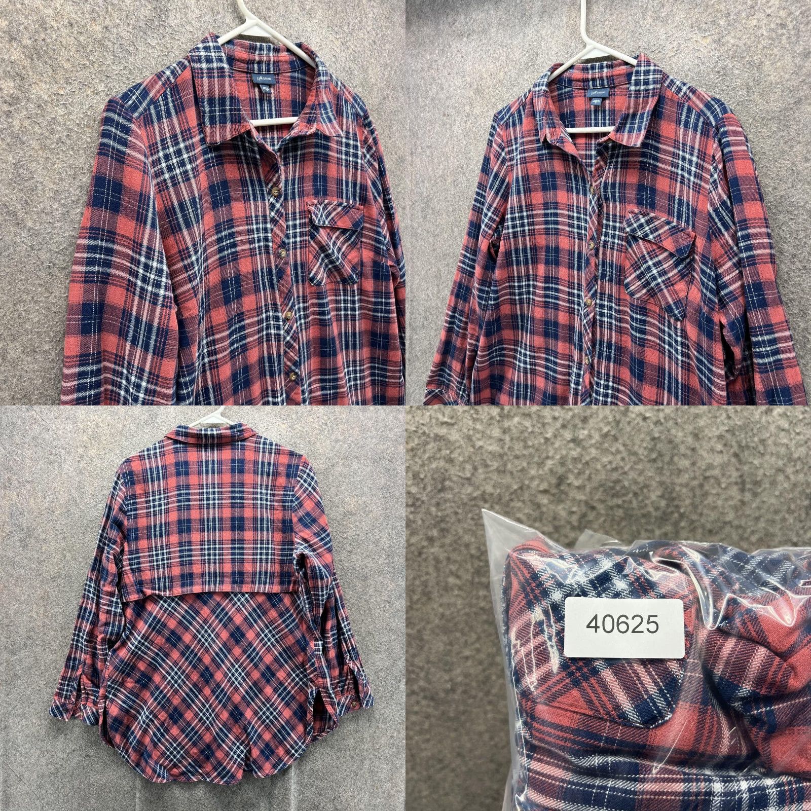 J. Jill J. Jill Shirt Womens Medium Red Plaid Button-Up Tunic Flannel Long Sleeve Red/Blue White Plaid Shirt Womens Medium Mens Women’s Tunic Size M / US 6-8 / IT 42-44 - 8 Thumbnail