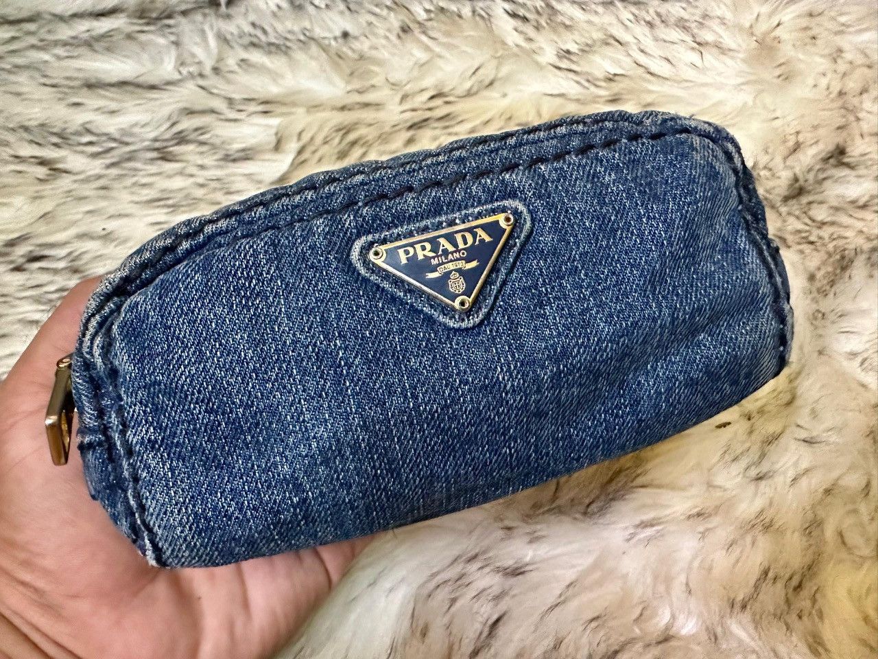 Prada Authentic Prada Denim Cosmetic Pouch Size ONE SIZE - 1 Thumbnail