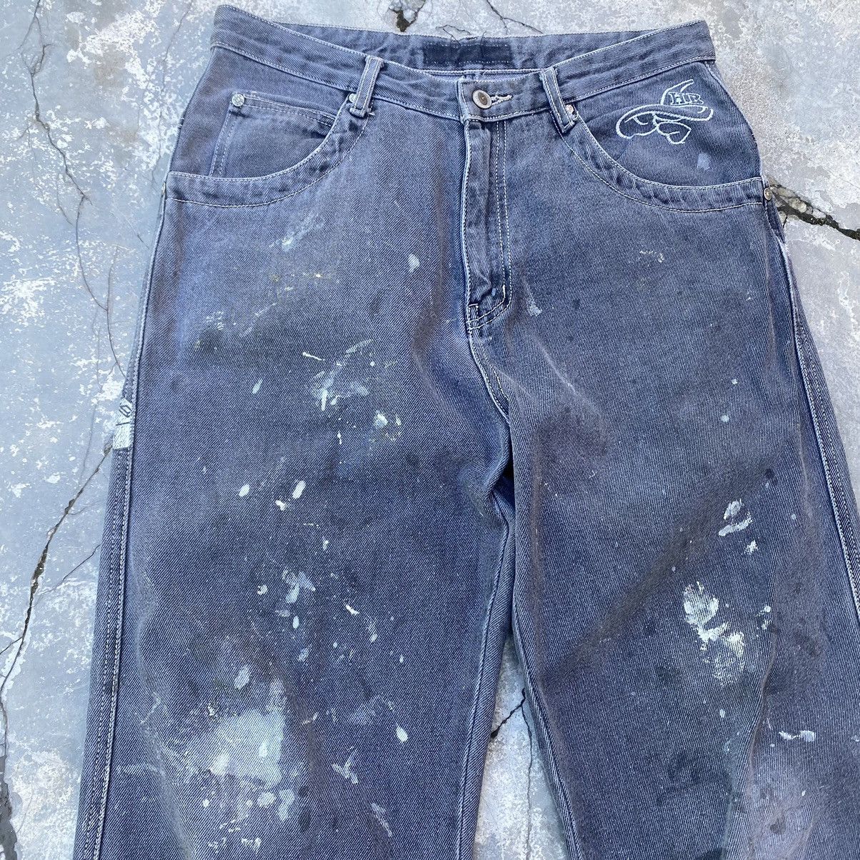 JNCO DISTRESSED PAINT SPLATTER JEANS Size US 30 / EU 46 - 4 Thumbnail