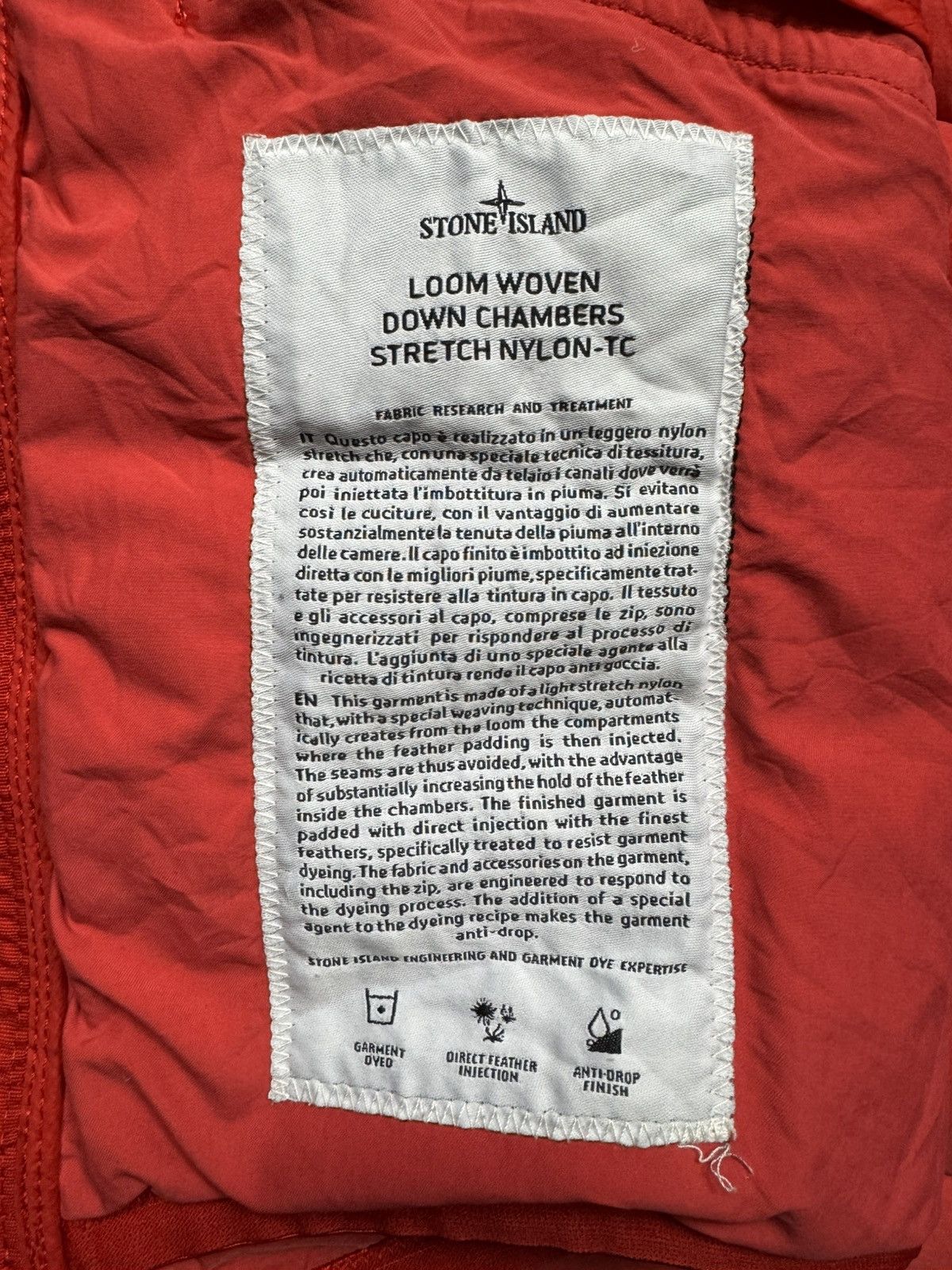 Stone Island Stone island loom woven down jacket orange with badge Size US M / EU 48-50 / 2 - 5 Thumbnail
