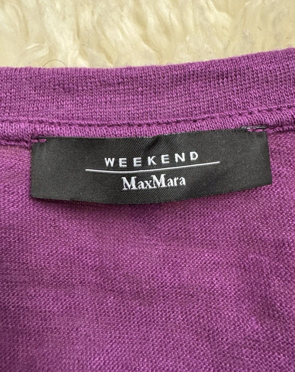 Weekend Max Mara Weekend Max Mara purple t-shirt 100% linen size L Size L / US 10 / IT 46 - 4 Thumbnail