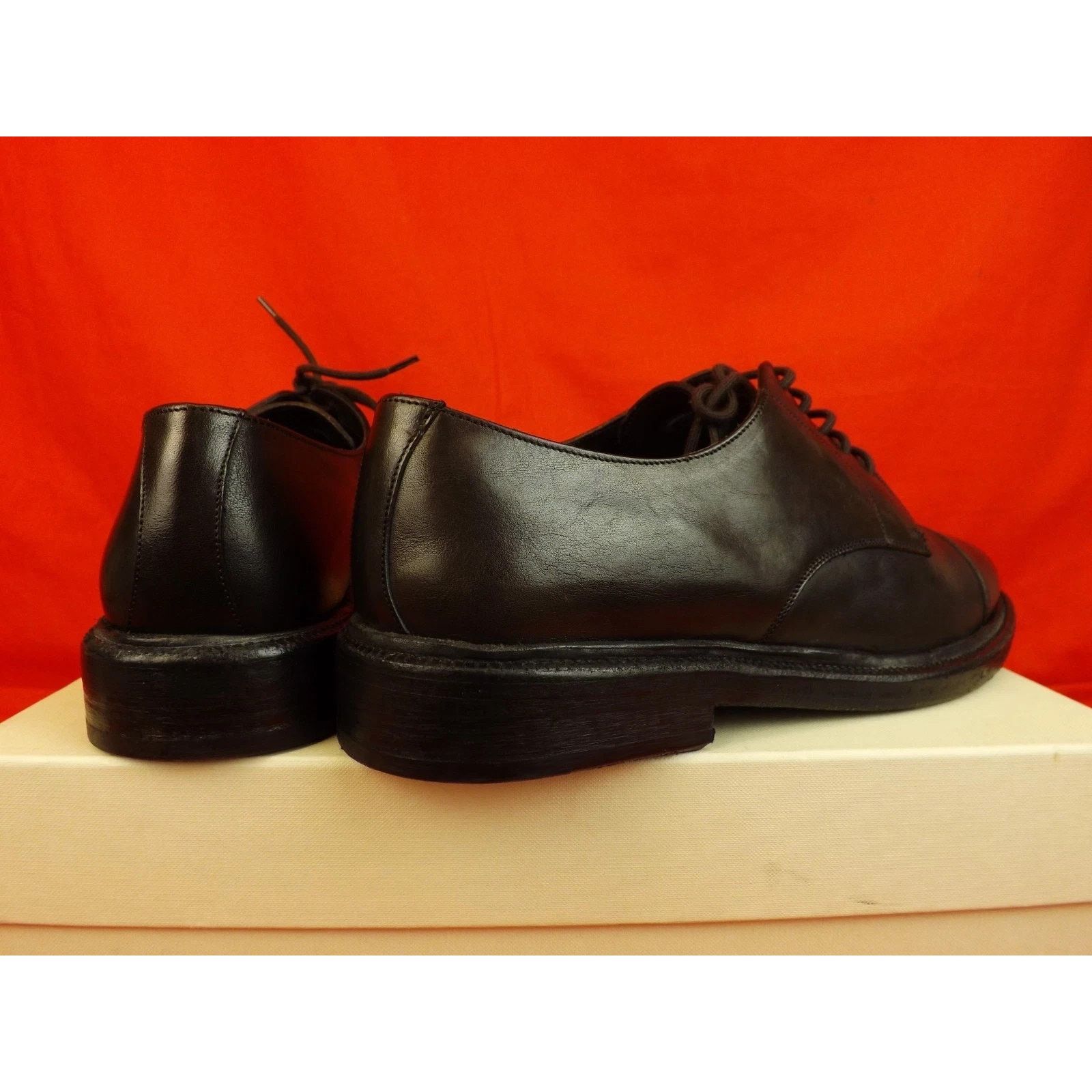 Burberry BURBERRY REDWORTHS BROWN LEATHER SHEARLING OXFORDS 44 ITALY Size US 11 / EU 44 - 6 Thumbnail