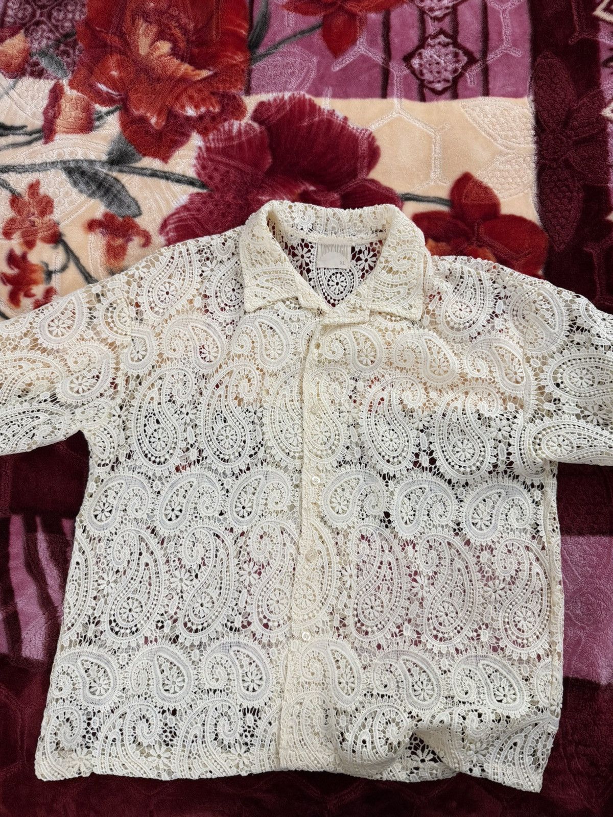 Other Enternostalgia Cream Paisley Lace Button-Up Shirt Size XL Size US XL / EU 56 / 4 - 1 Thumbnail