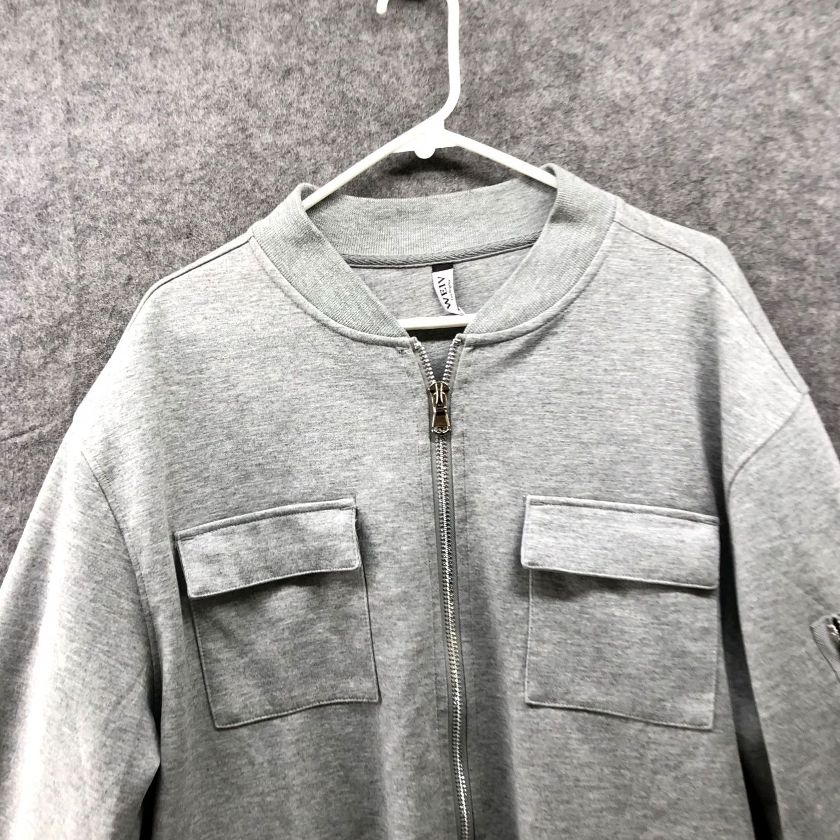 Vintage VINTAGE Weiv LA Zip Utility Sweatshirt Mens XL Bomber Band Collar Chore Work Cotton Gray Size US XL / EU 56 / 4 - 3 Thumbnail