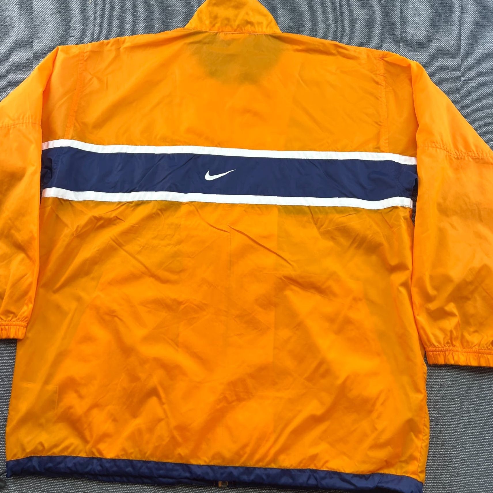 Nike Nike Windbreaker Jacket Mens M Central Swoosh Orange Blue Lightweight (2009) Size US M / EU 48-50 / 2 - 3 Thumbnail