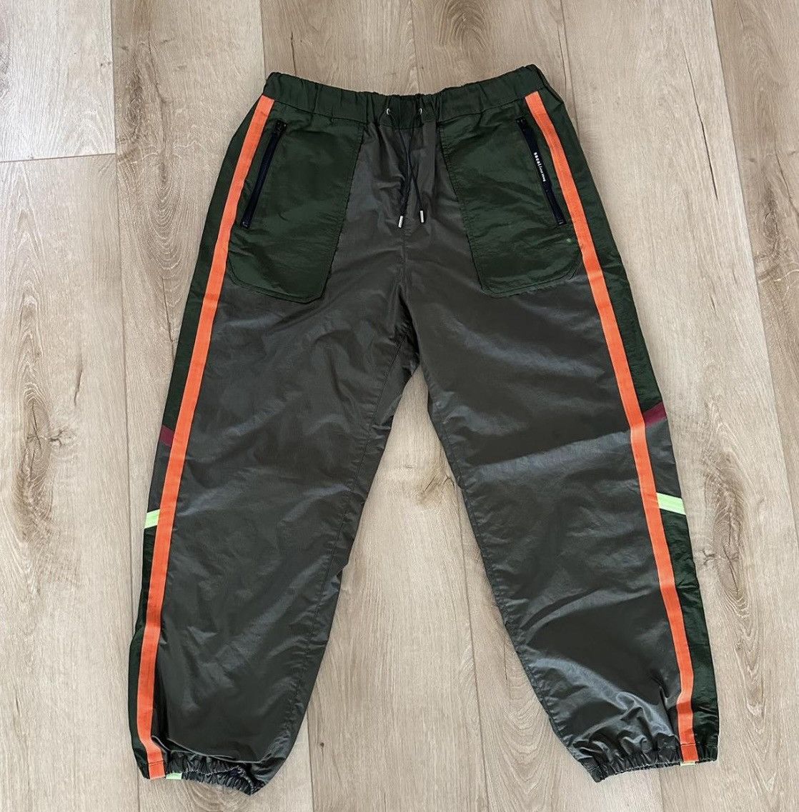CLOT × Nike × Sacai Olive green joggers Size US 34 / EU 50 - 1 Thumbnail