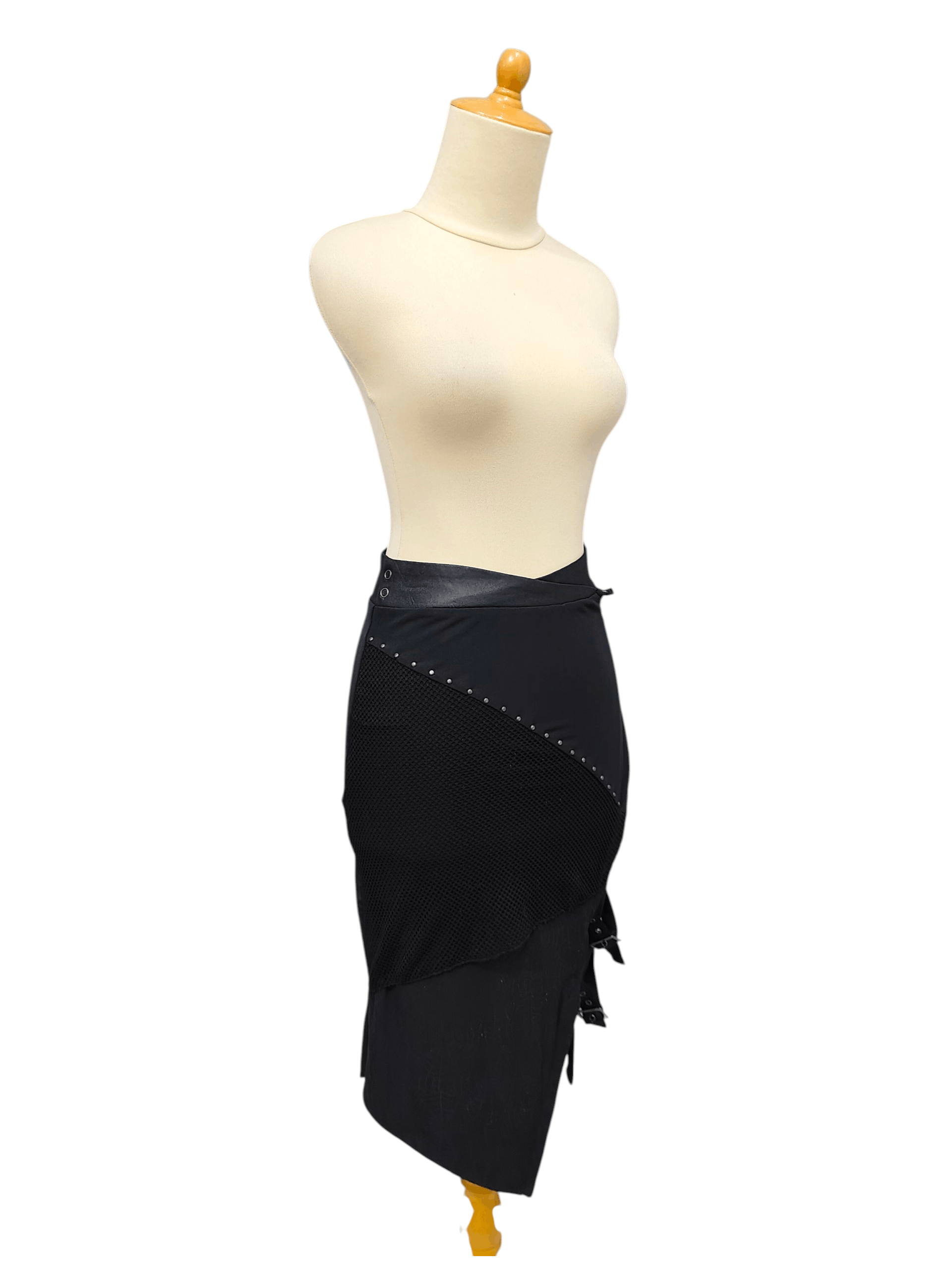 Seditionaries ❤️‍🔥Ozz On 🇯🇵 Asymmetric Gothic Mesh Stud Vkei Skirt Size 29" - 7 Thumbnail