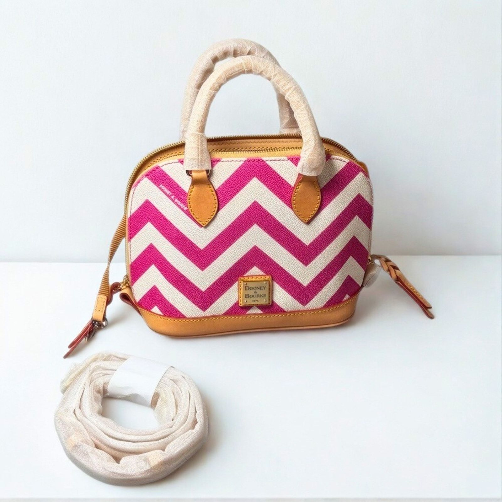 Dooney & Bourke Dooney & Bourke Bitsy Bag Chevron Canvas Leather Satchel NWT Size ONE SIZE - 2 Thumbnail