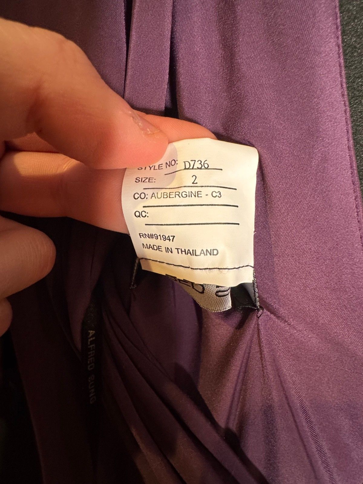 Other Alfred Sung 3/4 Sleeve Full Skirt Dress Size 2 Aubergine Size XS / US 0-2 / IT 36-38 - 5 Thumbnail