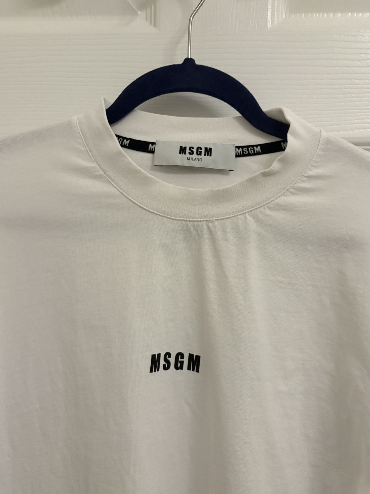 MSGM MSGM Cotton Logo Print Crew Neck Mens Long Sleeve Tee Cut Size US M / EU 48-50 / 2 - 2 Thumbnail