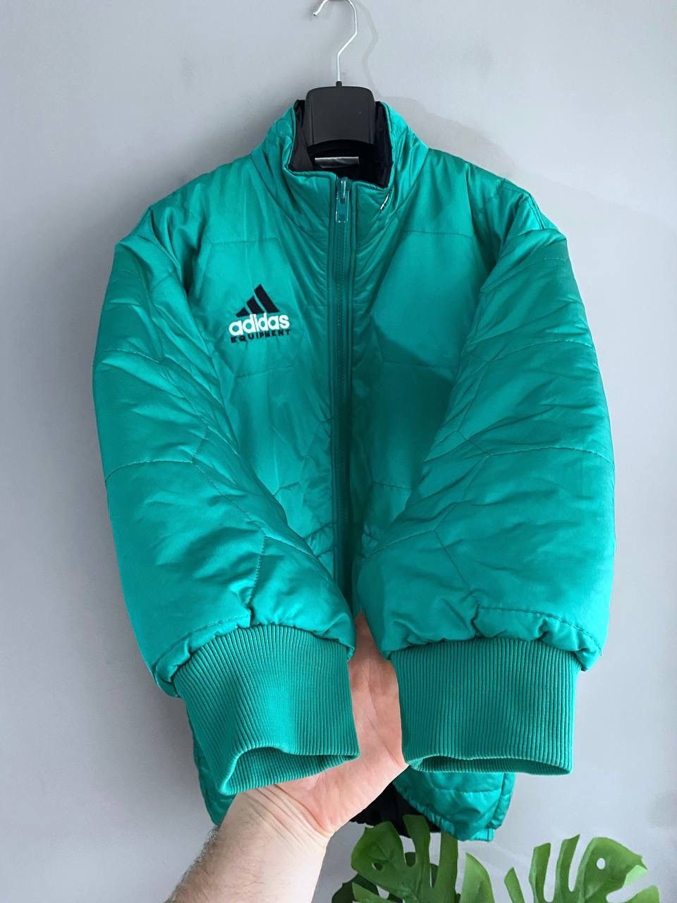 Adidas Vintage Adidas Equipment 90s Men's Green Quilted Jacket, M Size US M / EU 48-50 / 2 - 9 Thumbnail