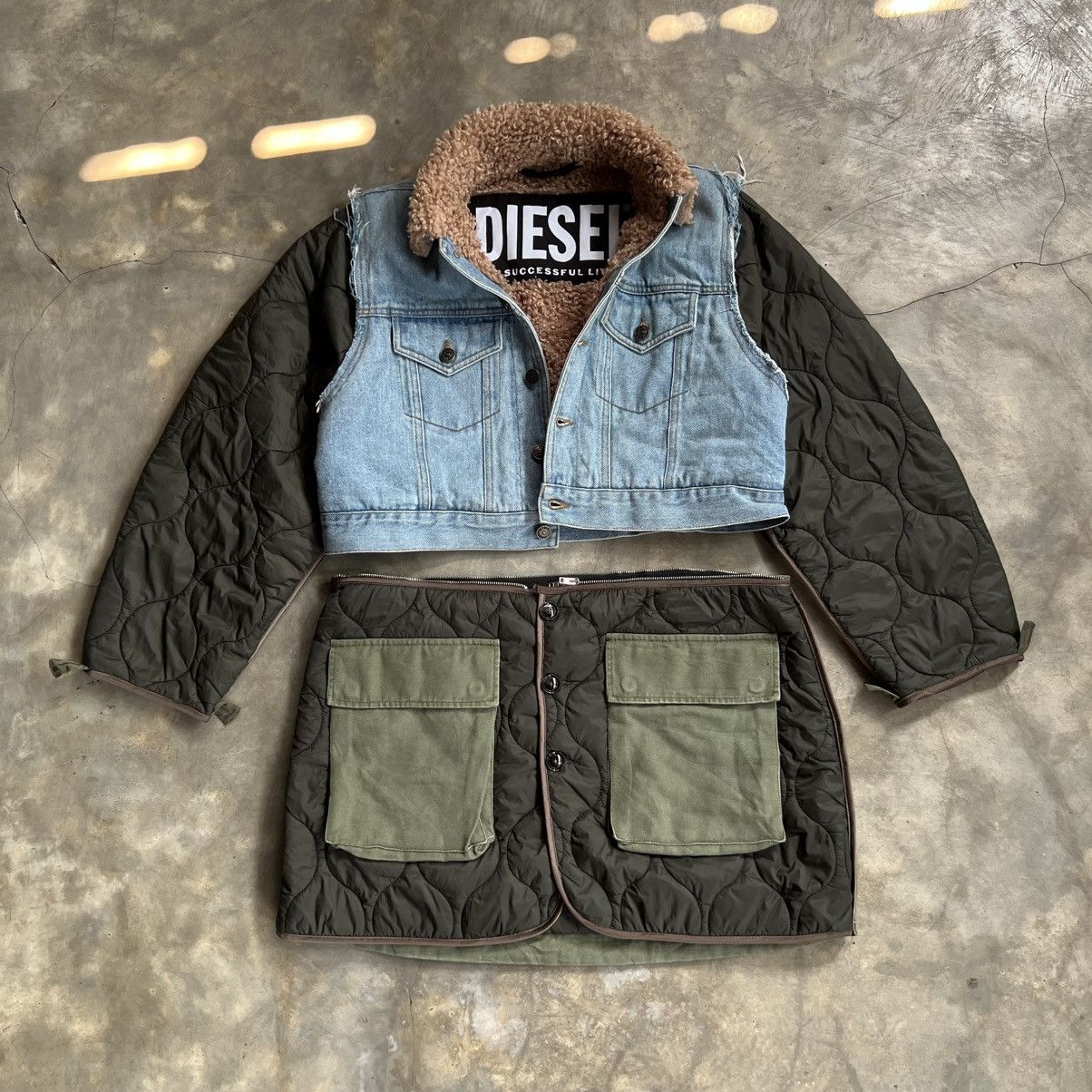 Diesel Diesel Hybrid Parka Mix Denim Jacket Size US L / EU 52-54 / 3 - 2 Thumbnail
