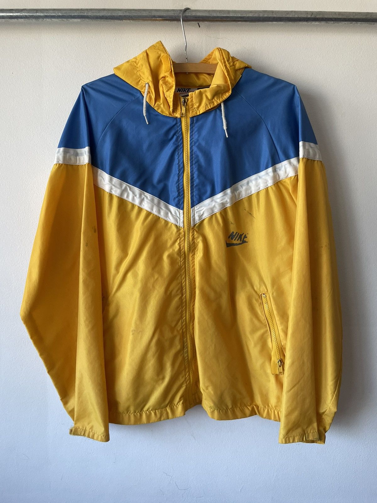 image of Made In USA x Nike Vintage 70's Nike Windbreaker in Blue/Yellow, Men's (Size Large)