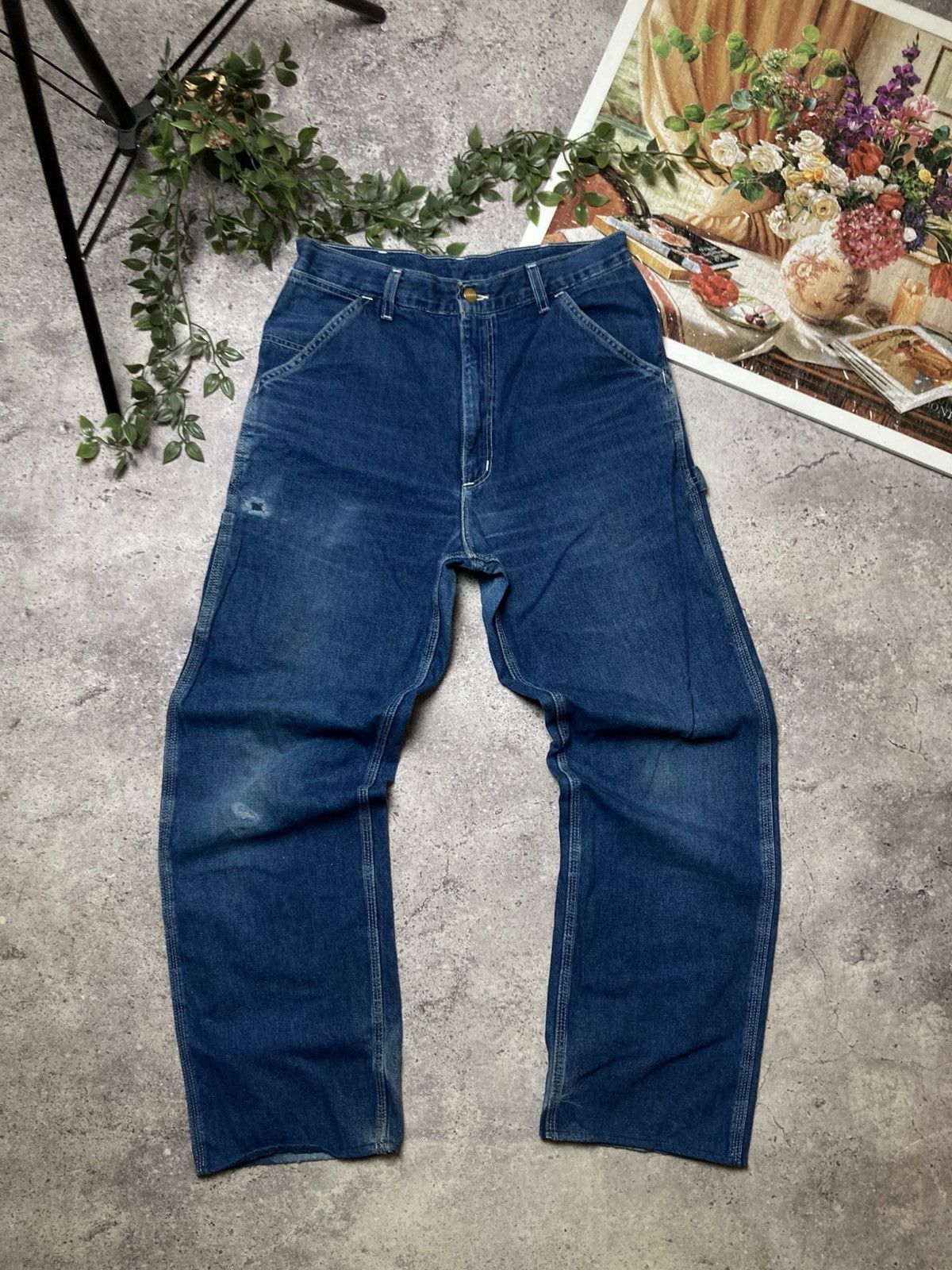 Carhartt × Vintage Vintage Carhartt Carpenter Cargo Denim Pants 2000s Size US 30 / EU 46 - 11 Thumbnail