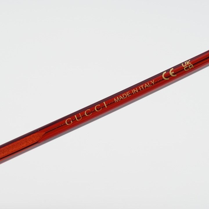Gucci Gucci GG1003O 011 Eyeglasses Shiny Transparent Red 53mm Size ONE SIZE - 7 Thumbnail
