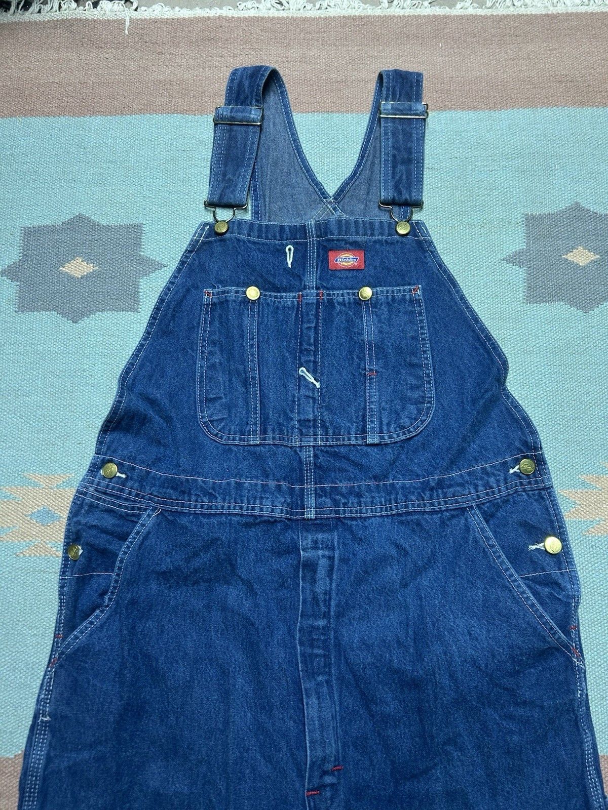 Vintage Vintage dickies denim bib overalls workwear farm dark 38x30 Size US 38 / EU 54 - 3 Thumbnail