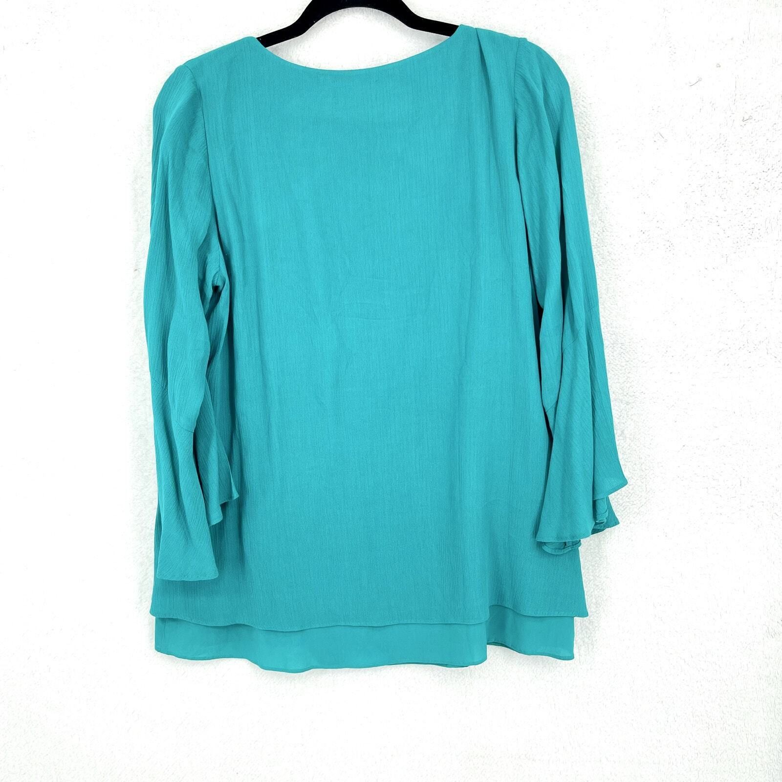Other Soft Surroundings Top Size PS Blouse Bell Sleeve Turquoise Size S / US 4 / IT 40 - 4 Thumbnail