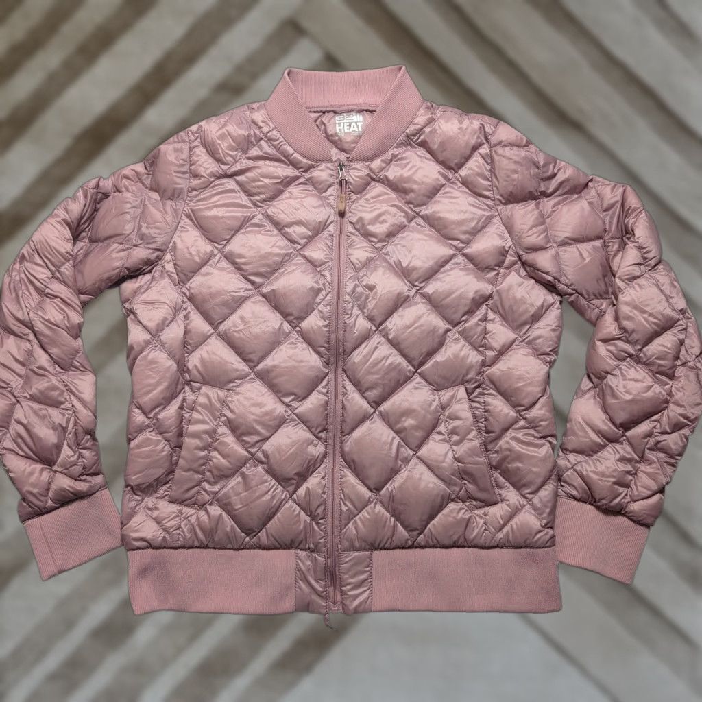 Vintage 32 Degrees Heat Womens Down Quilted Bomber Jacket Mauve Pink Size Medium Size M / US 6-8 / IT 42-44 - 1 Thumbnail
