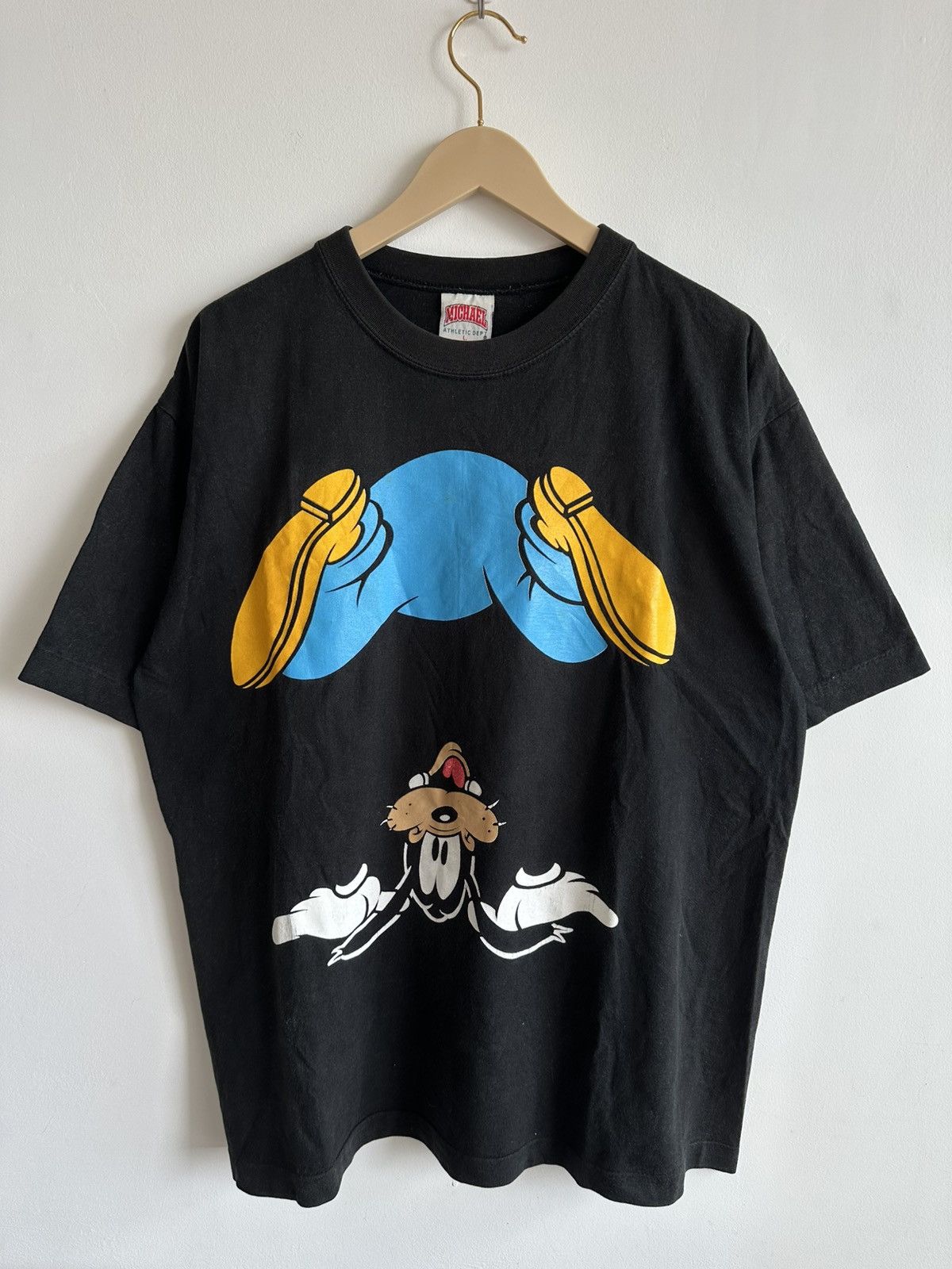 Disney × Mickey Mouse × Vintage Vintage 90’s Goofy Upside Down Disney Cartoon Single Stitch Size US L / EU 52-54 / 3 - 2 Thumbnail