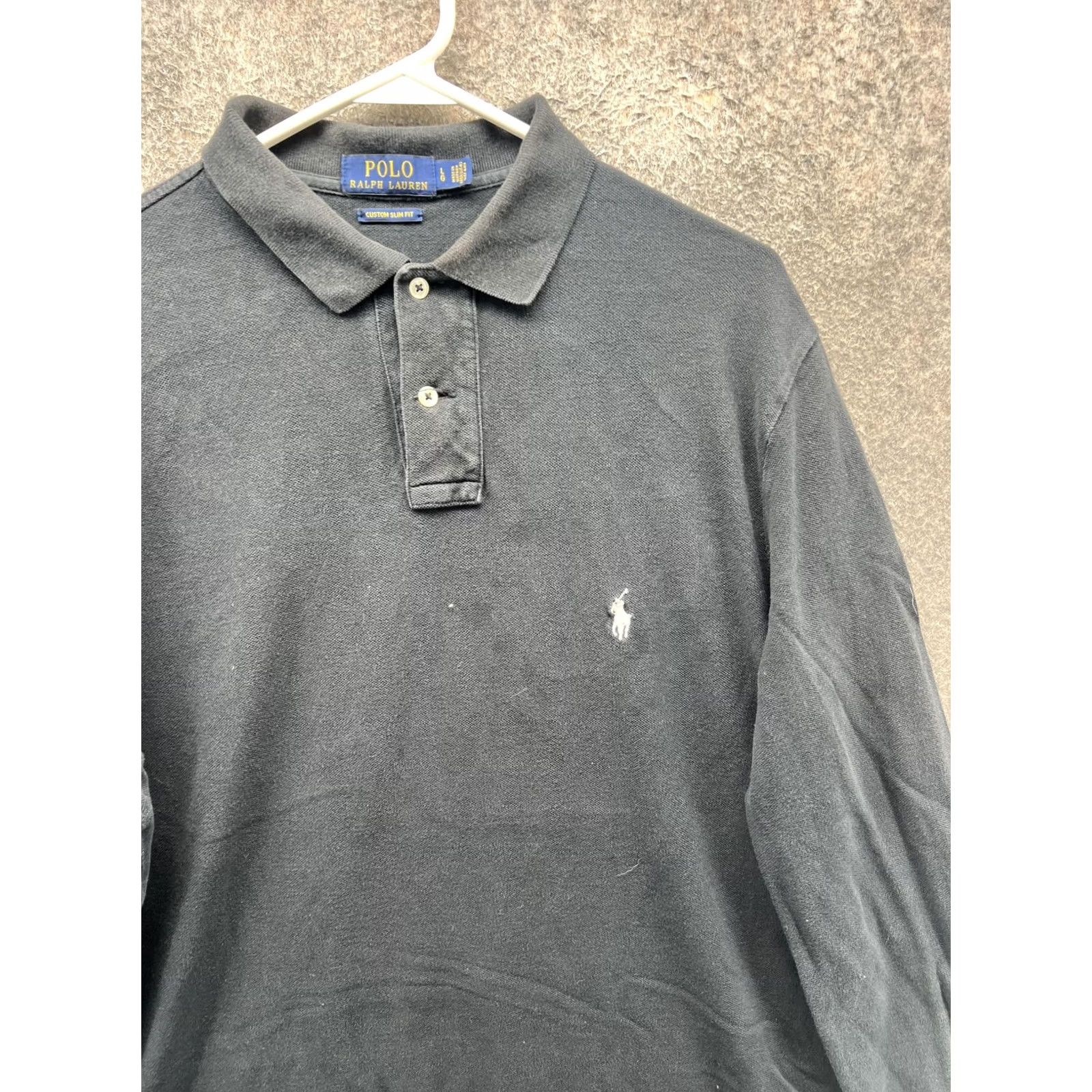 Polo Ralph Lauren VINTAGE Polo Ralph Lauren Polo Shirt Mens L Black Long Sleeve Custom Slim Rugby Shirt Size US L / EU 52-54 / 3 - 6 Thumbnail