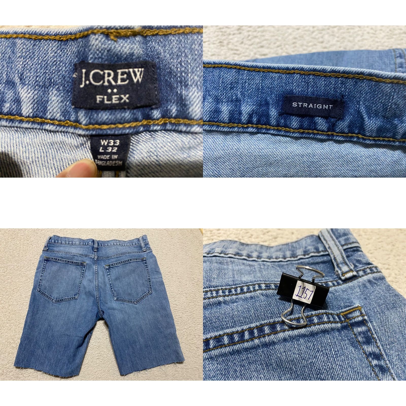 J.Crew J.CREW Jeans Shorts Bermuda Denim Blue Medium Wash Skater Y2K 33 Mens Casual Shorts Size US 33 - 8 Thumbnail
