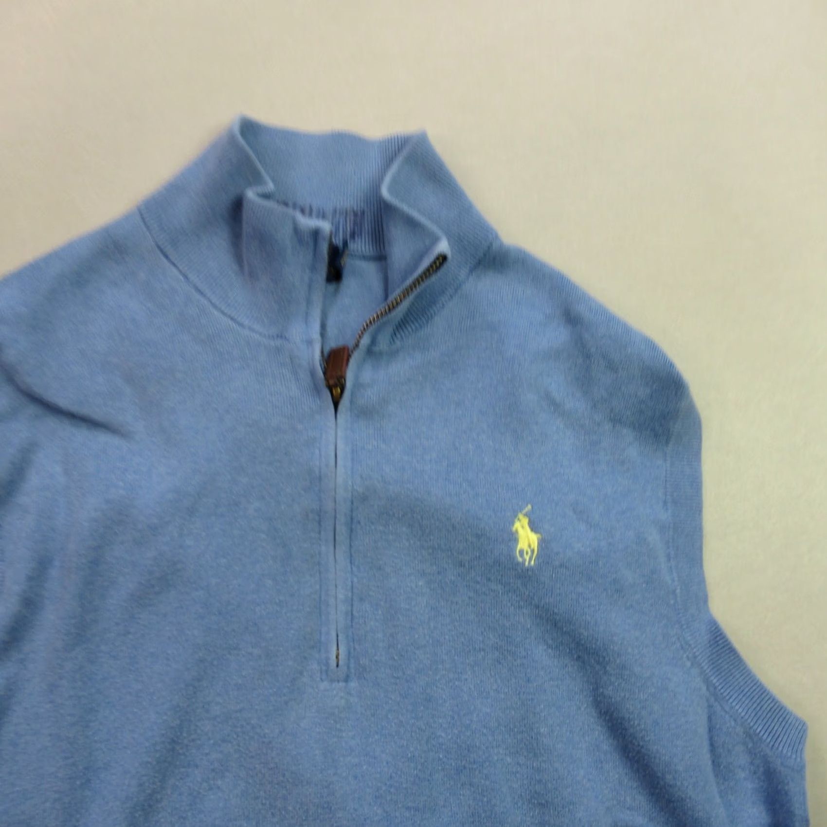 Polo Ralph Lauren VINTAGE Polo Ralph Lauren Shirt Womens Small Sleeveless Crew Neck Pullover 1/4 Zip Blue Size S / US 4 / IT 40 - 2 Thumbnail
