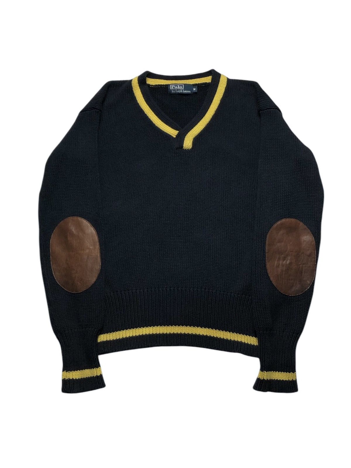 Polo Ralph Lauren × Ralph Lauren Polo Ralph Lauren V-neck heavy cotton knit sweater Size US M / EU 48-50 / 2 - 2 Thumbnail