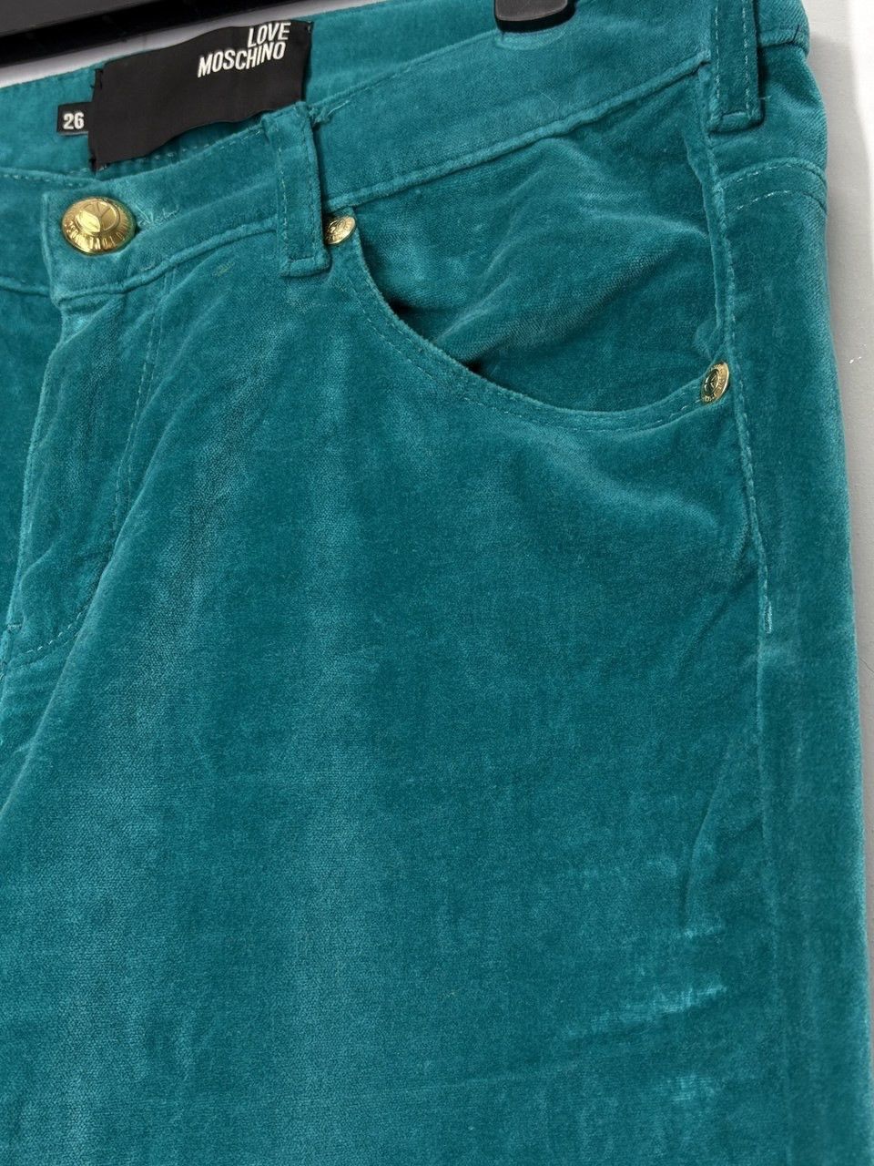Love Moschino Love Moschino Green Velour Pants Size 26" / US 2 / IT 38 - 6 Thumbnail