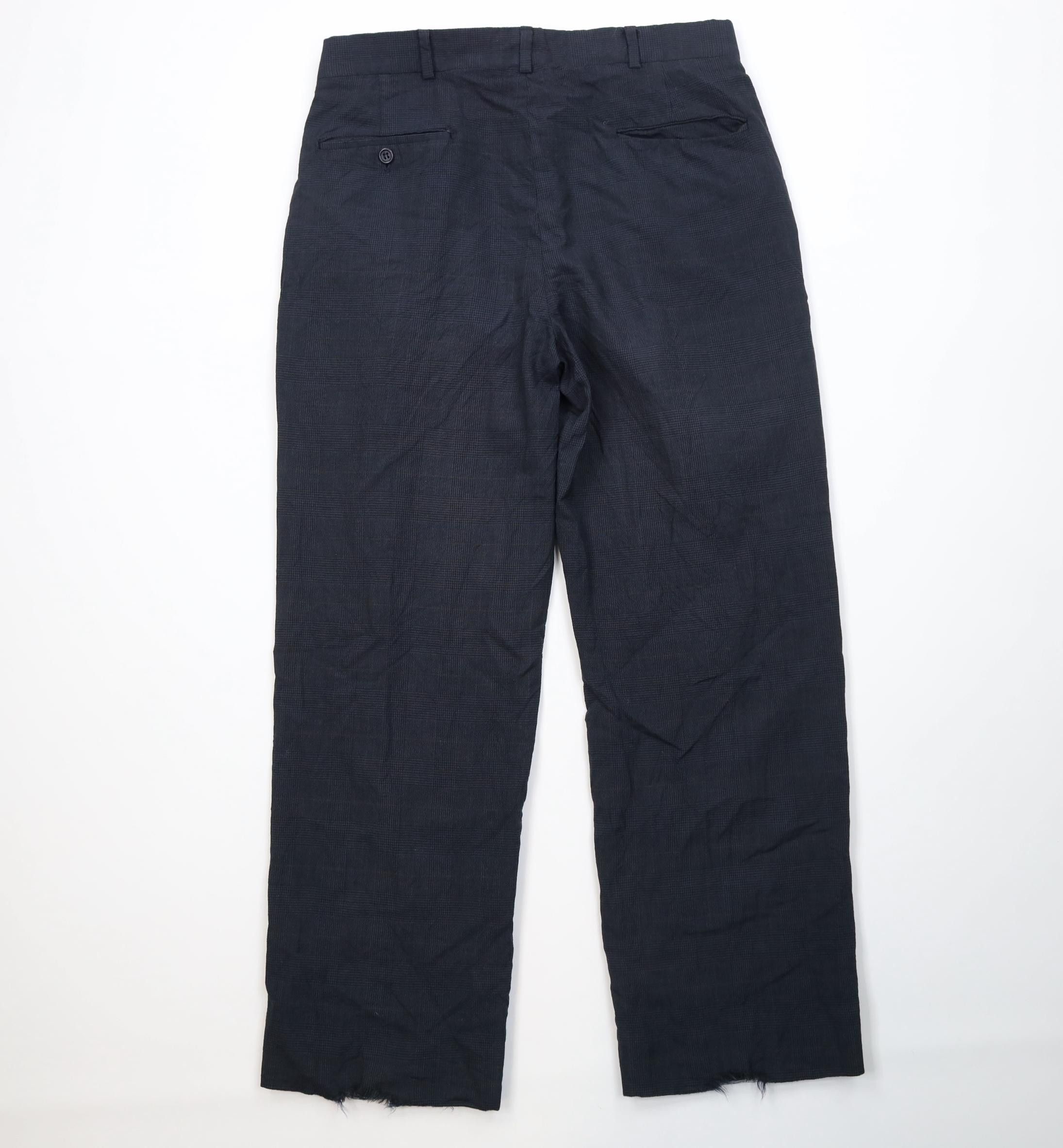 Burberry Vintage 90s Burberry Wool Knit Wide Leg Chino Pants Plaid Size US 32 / EU 48 - 12 Thumbnail