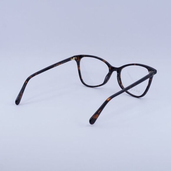 Gucci Gucci GG1360O 002 Eyeglasses Dark Havana 53mm Cat Eye Frame Size ONE SIZE - 11 Thumbnail
