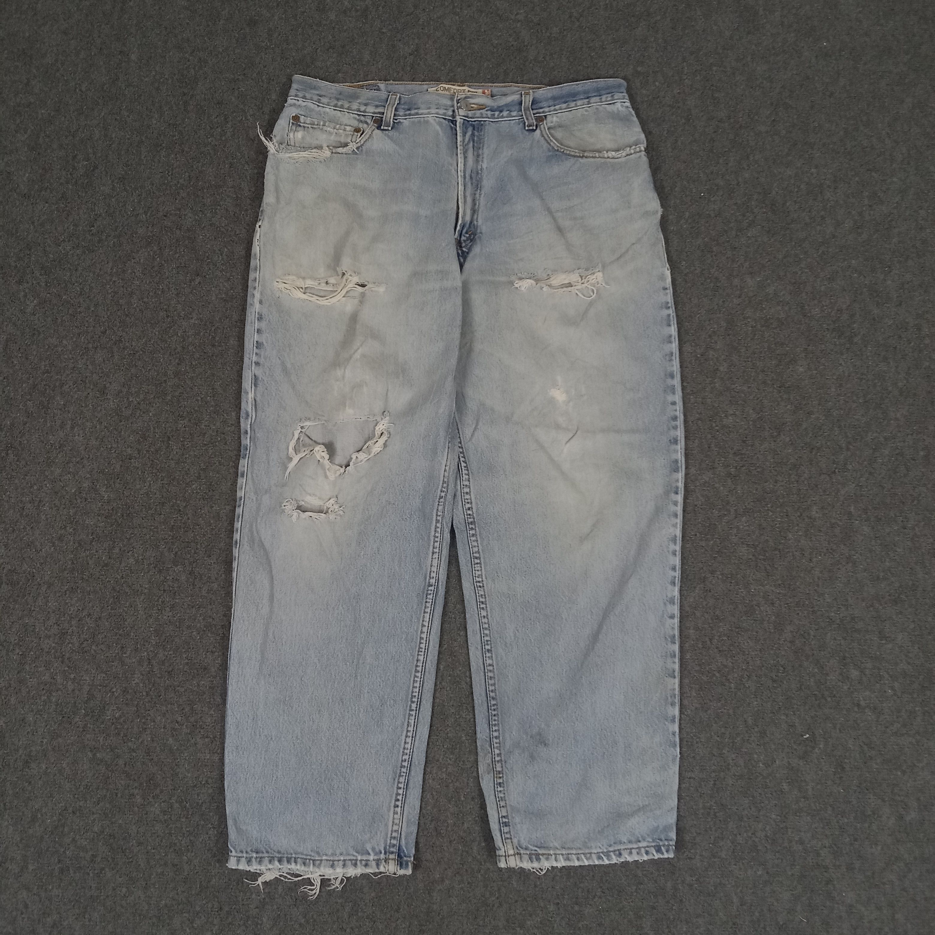 Levi's Levi's 560 Grunge Style Distressed Denim Jeans Size US 35 - 4 Thumbnail