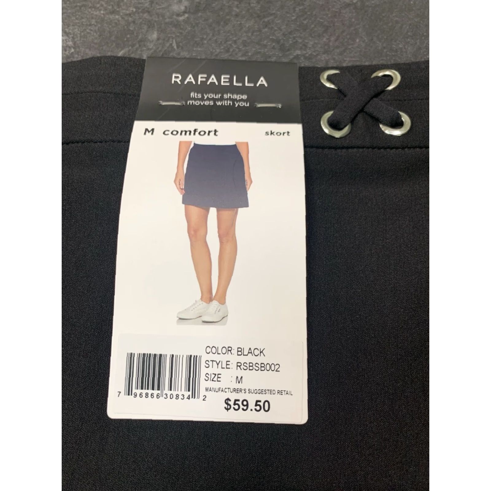 Vintage VINTAGE Rafaella Women’s Golf Tennis Pickleball Skort - Black Short Athletic Skirt, Pull On, All Seasons, Regular Fit Size 32" / US 10 / IT 46 - 2 Thumbnail