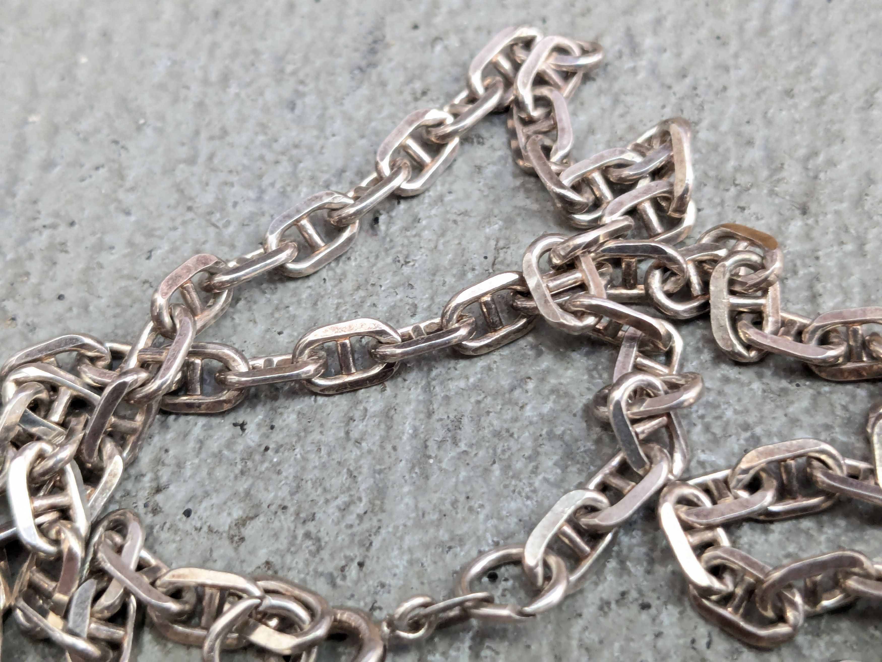 Sterling Silver Vintage Sterling Silver Necklace Mariner Anchor 16" Size ONE SIZE - 9 Thumbnail