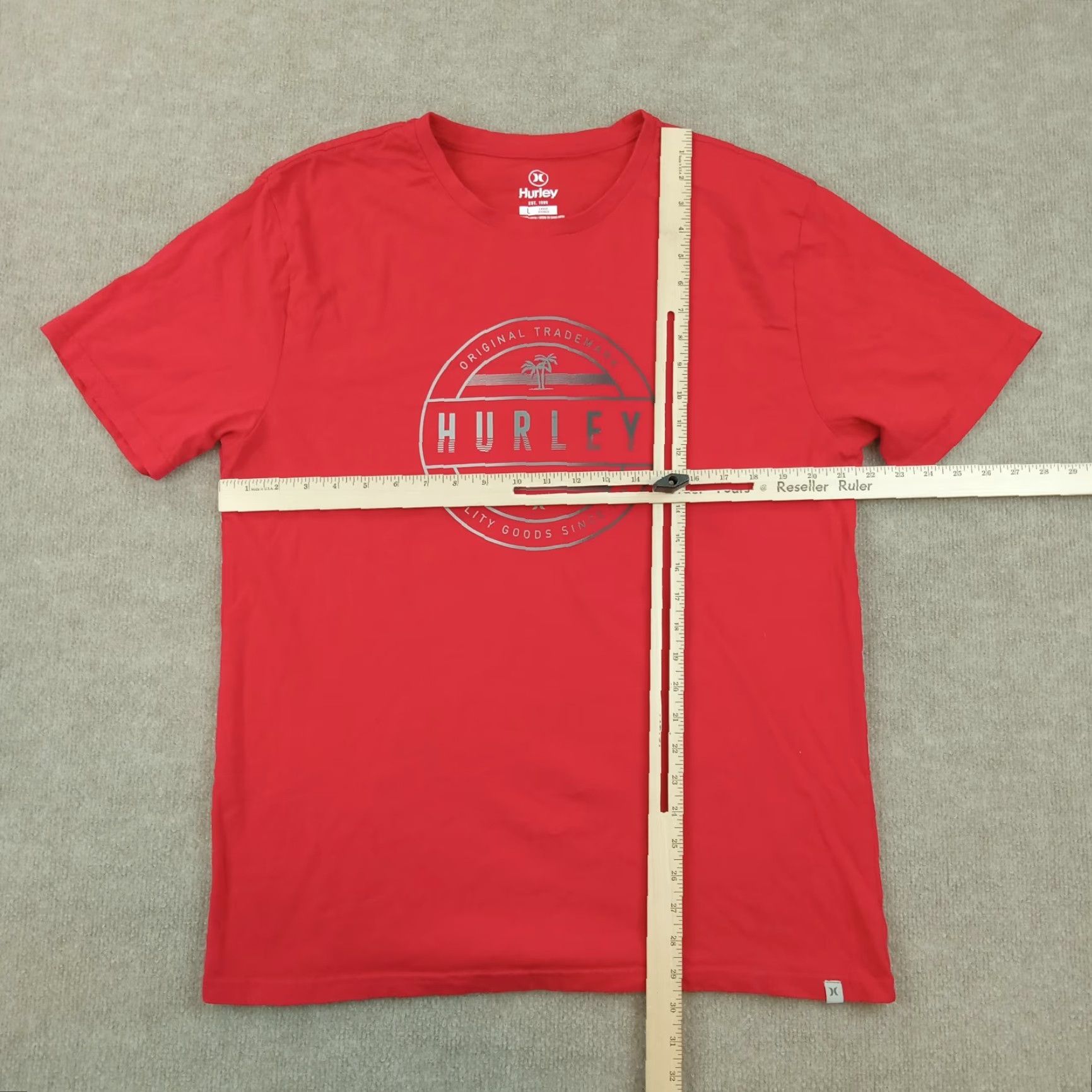 Hurley Hurley Mens Large Red Short Sleeve Crew Neck Logo T-Shirt Cotton Casual Outdoors Size US L / EU 52-54 / 3 - 2 Thumbnail