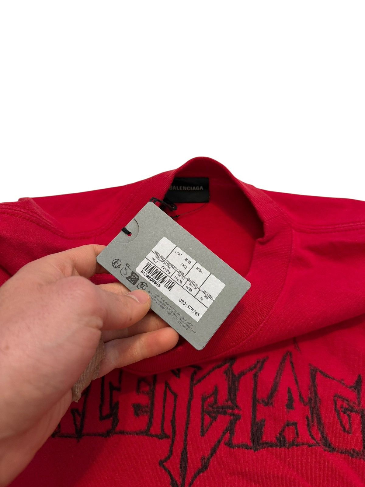 Balenciaga Tattoo DIY Metal Tee Shirt Red Size US S / EU 44-46 / 1 - 6 Thumbnail