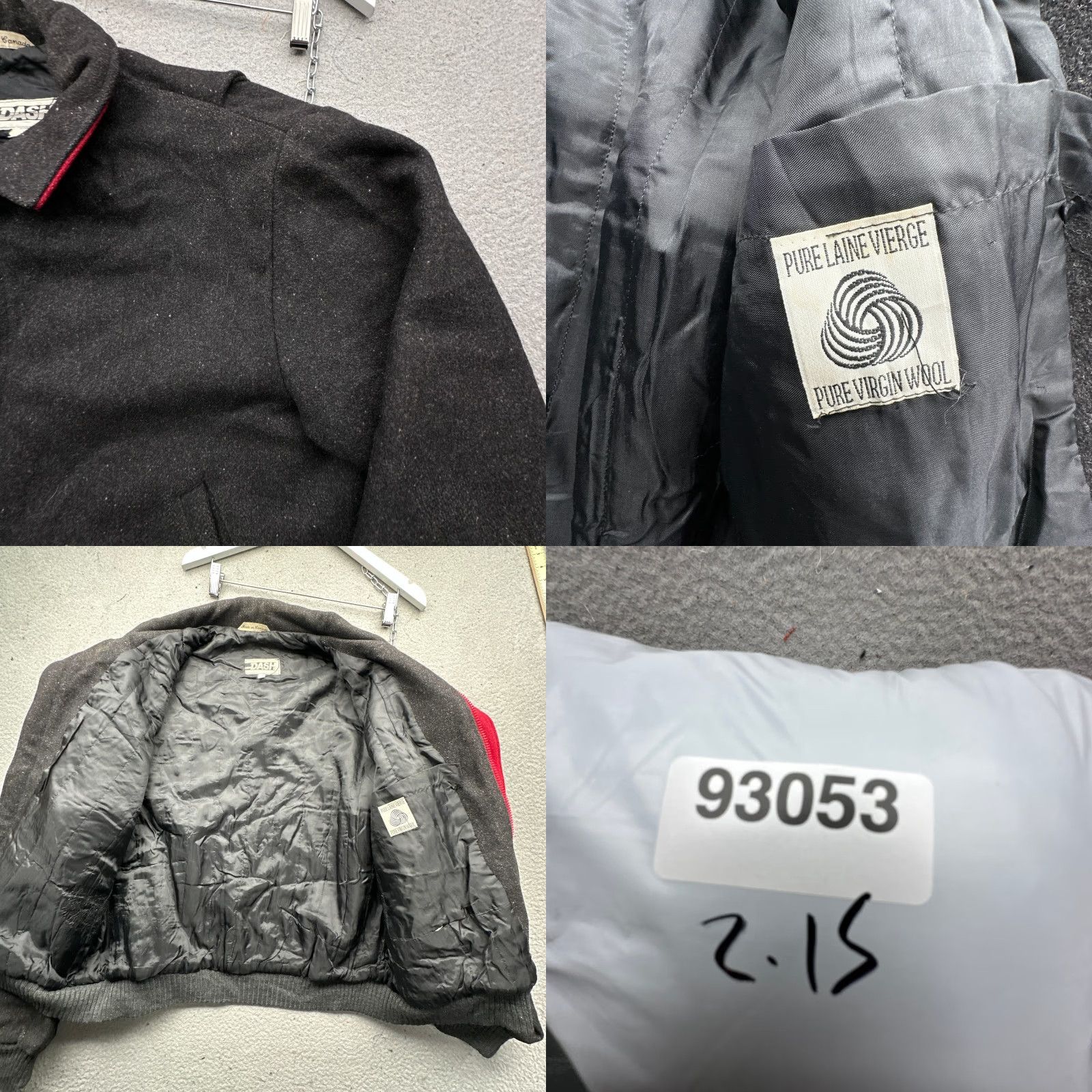 ASH VINTAGE Dash Pure Wool Bomber Jacket Mens 44 Large Dark Gray Lined Full Zip Jacket Mens 44 Large Dark Gray Lined Full Zip Size US S / EU 44-46 / 1 - 8 Thumbnail