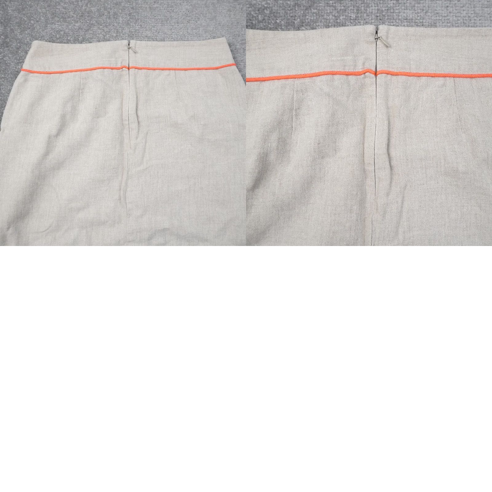 Loft LOFT Beige Linen Knee Length Skirt Size 4 Straight Pencil Casual Neon Trim Womens Size 27" / US 4 / IT 40 - 9 Thumbnail