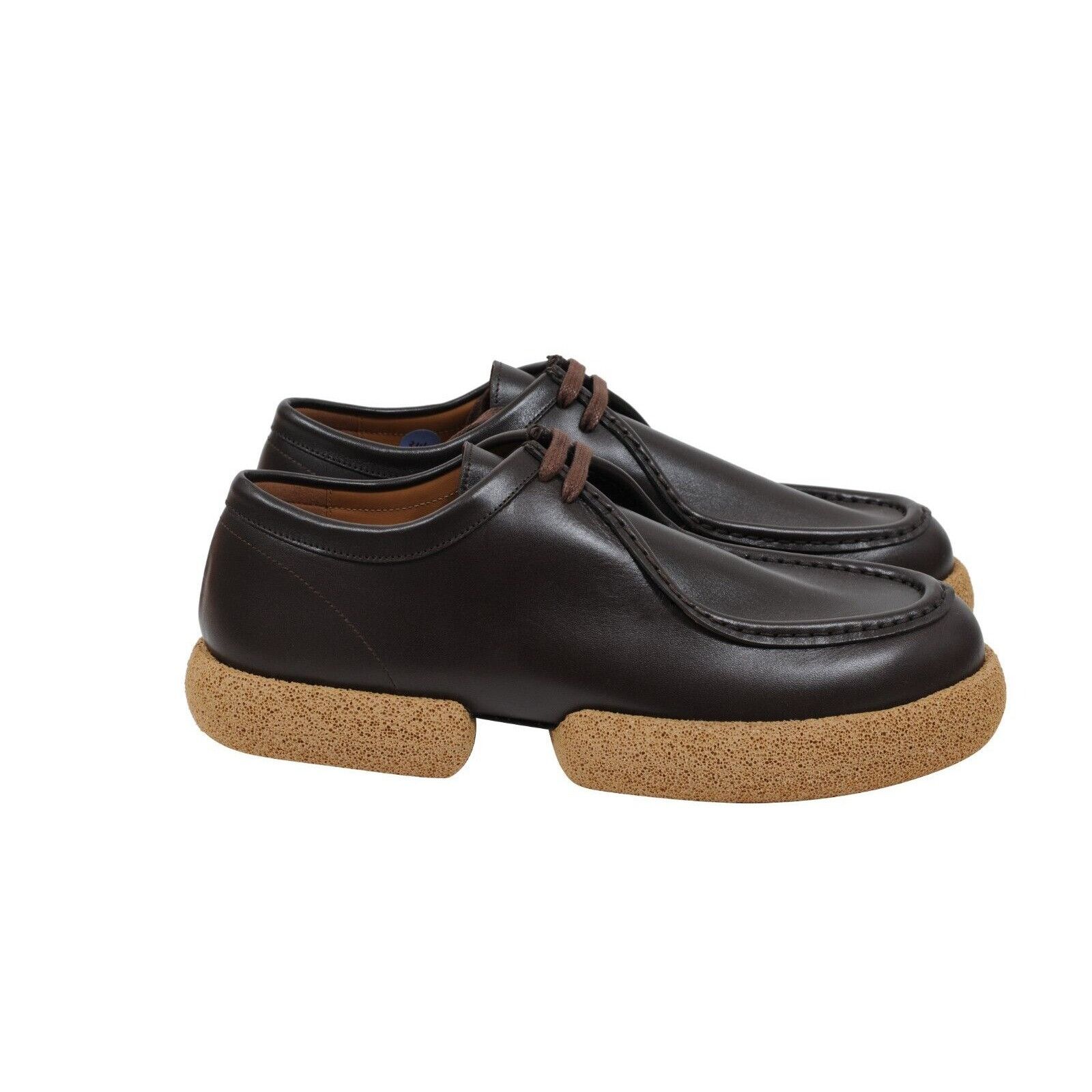 Dries Van Noten Brown Leather Chunky Cork Sole Platform Derby - 01854 Size US 11.5 / EU 44-45 - 10 Thumbnail